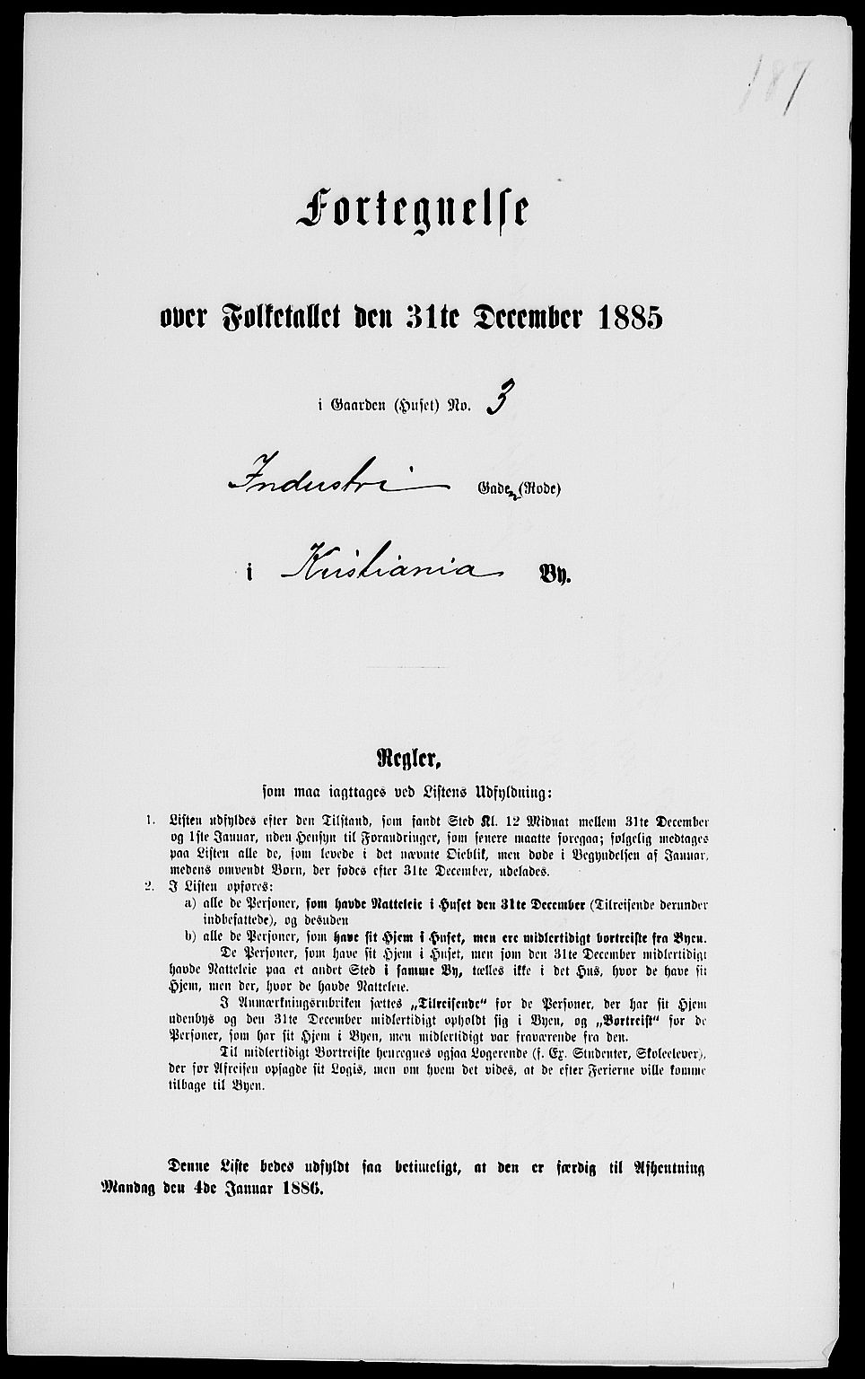 RA, 1885 census for 0301 Kristiania, 1885, p. 5167