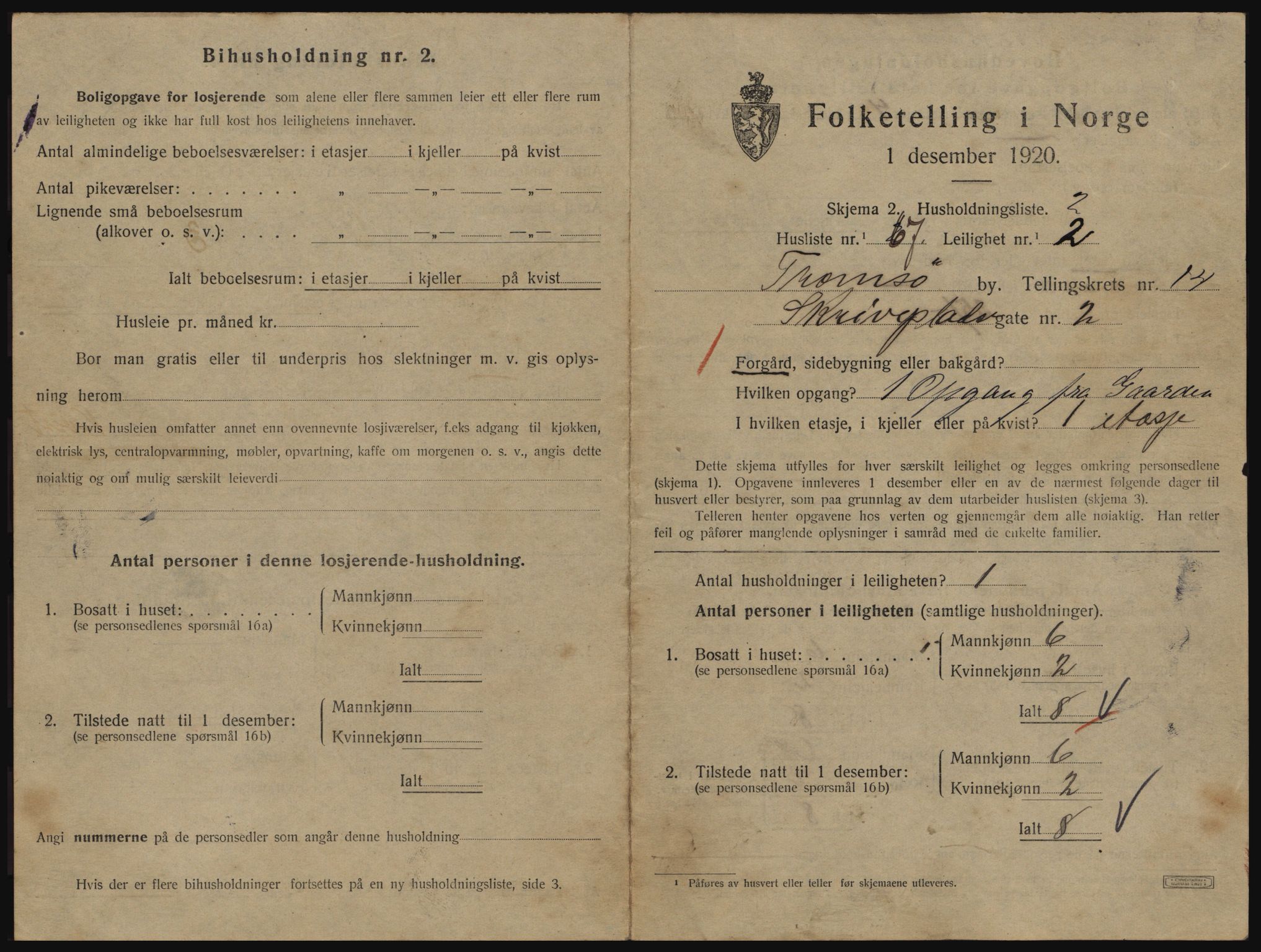 SATØ, 1920 census for Tromsø, 1920, p. 6841