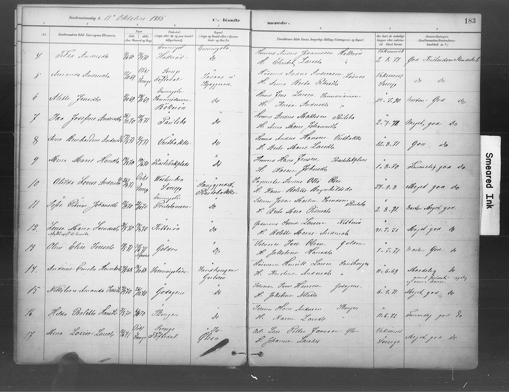 Idd prestekontor Kirkebøker, SAO/A-10911/F/Fb/L0002: Parish register (official) no. II 2, 1882-1923, p. 183