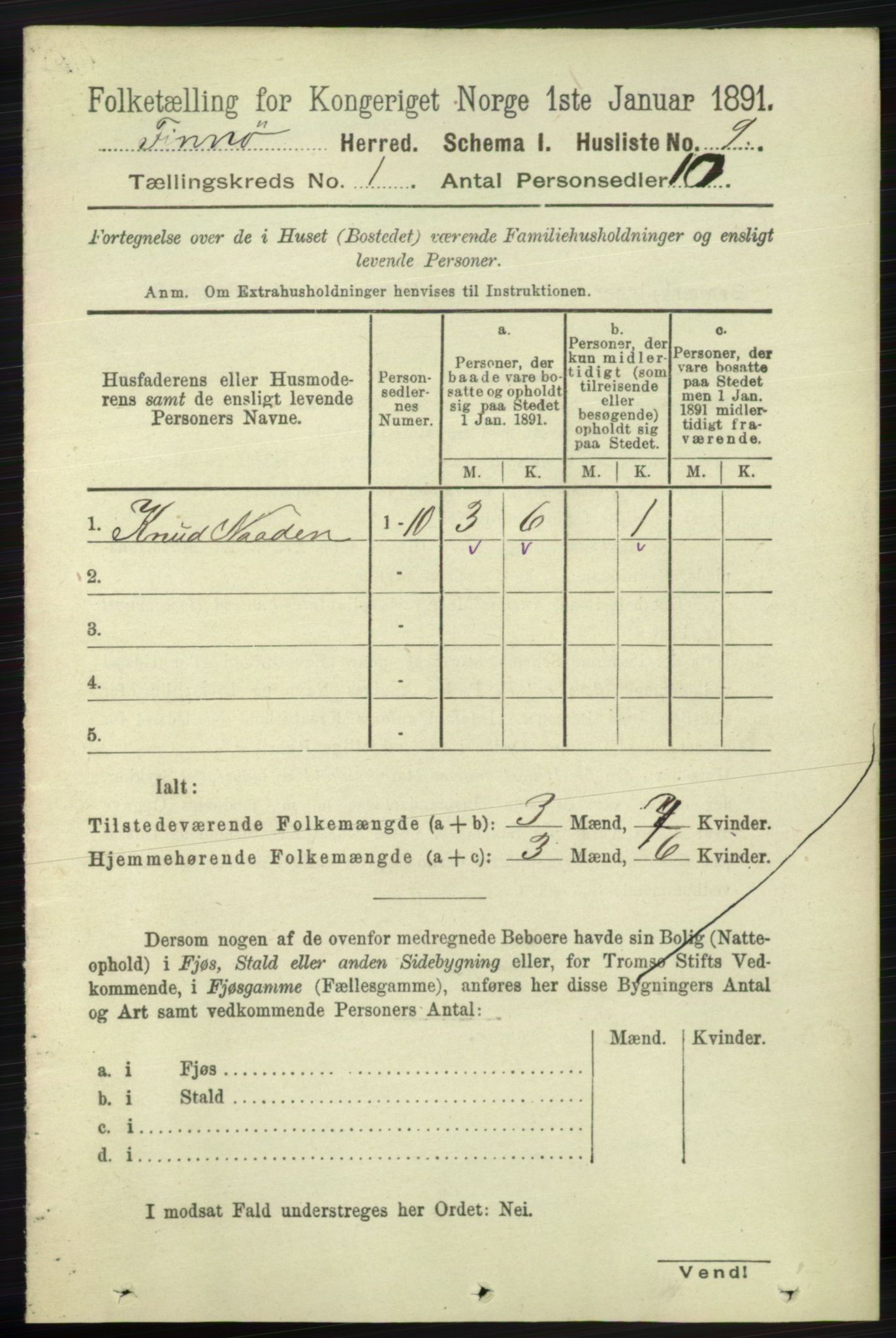 RA, 1891 census for 1141 Finnøy, 1891, p. 32