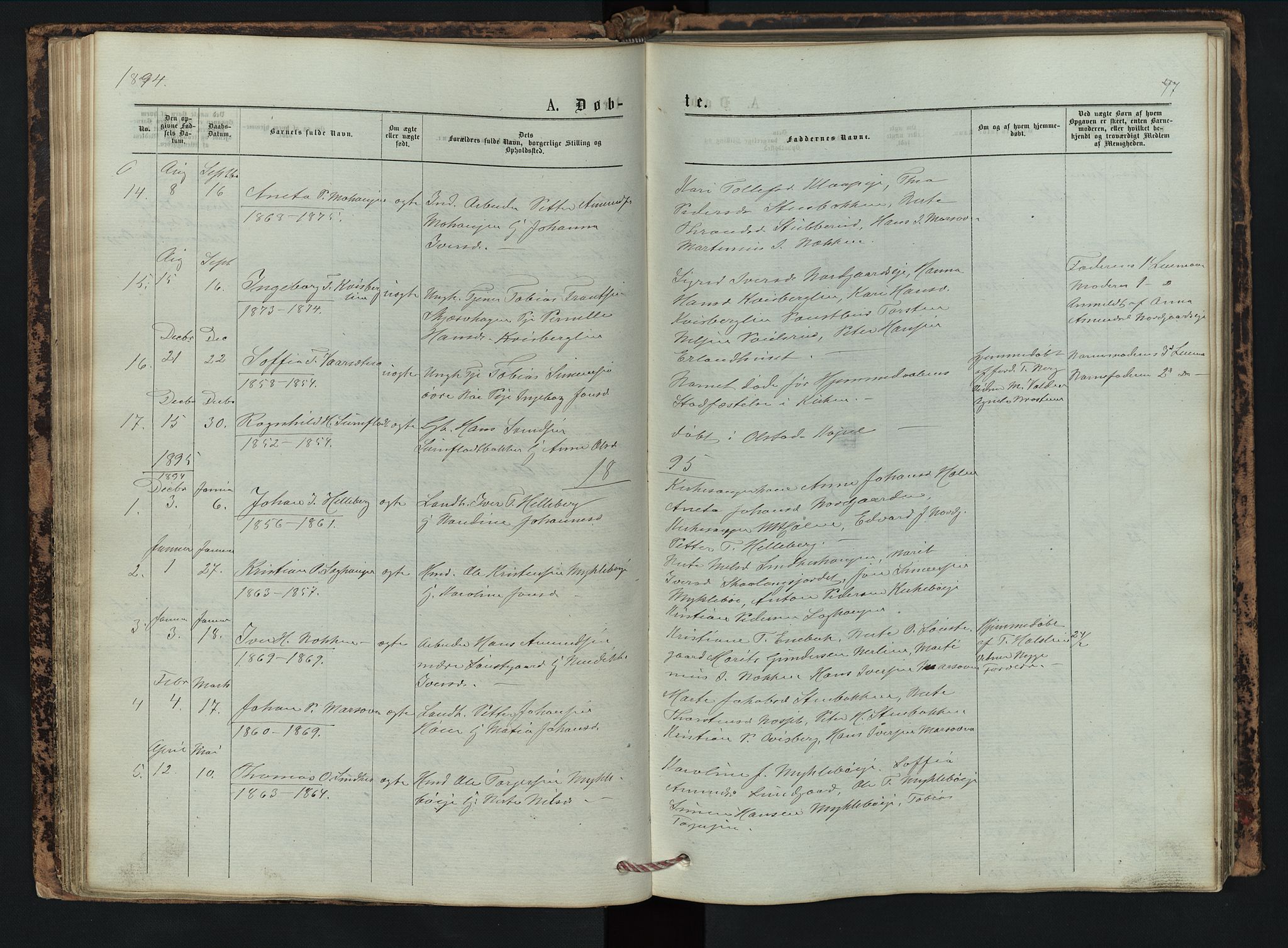 Vestre Gausdal prestekontor, SAH/PREST-094/H/Ha/Hab/L0002: Parish register (copy) no. 2, 1874-1897, p. 47