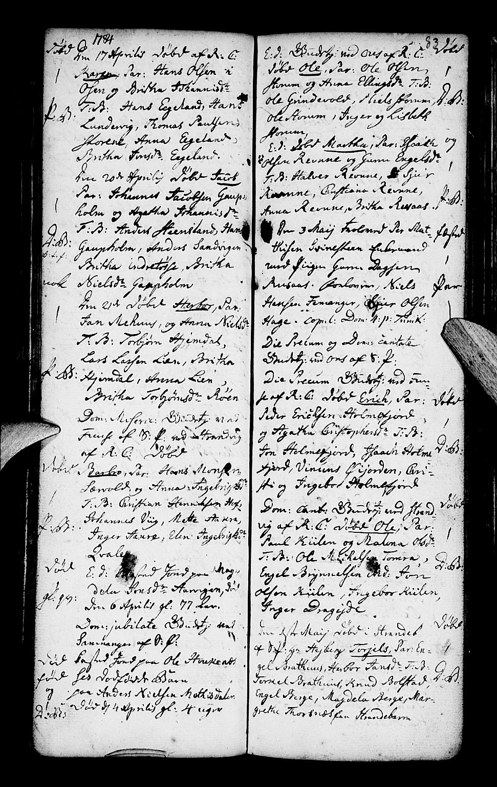 Os sokneprestembete, AV/SAB-A-99929: Parish register (official) no. A 10, 1779-1788, p. 83