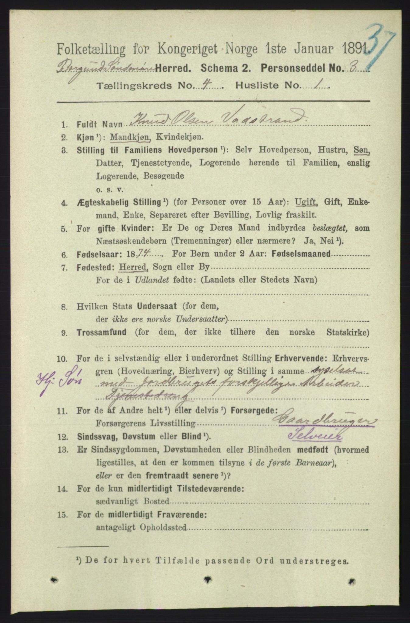 RA, 1891 census for 1531 Borgund, 1891, p. 1002