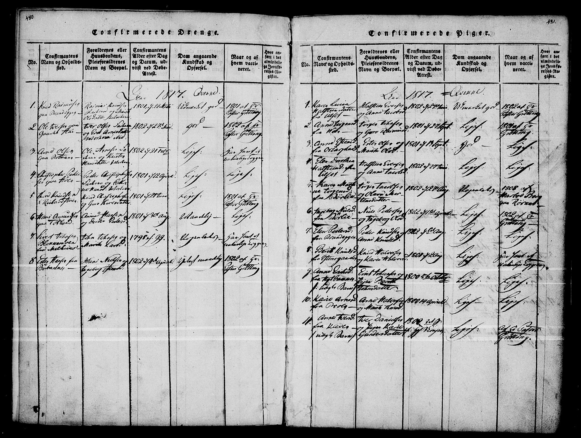 Kvikne prestekontor, SAH/PREST-064/H/Ha/Haa/L0004: Parish register (official) no. 4, 1815-1840, p. 480-481