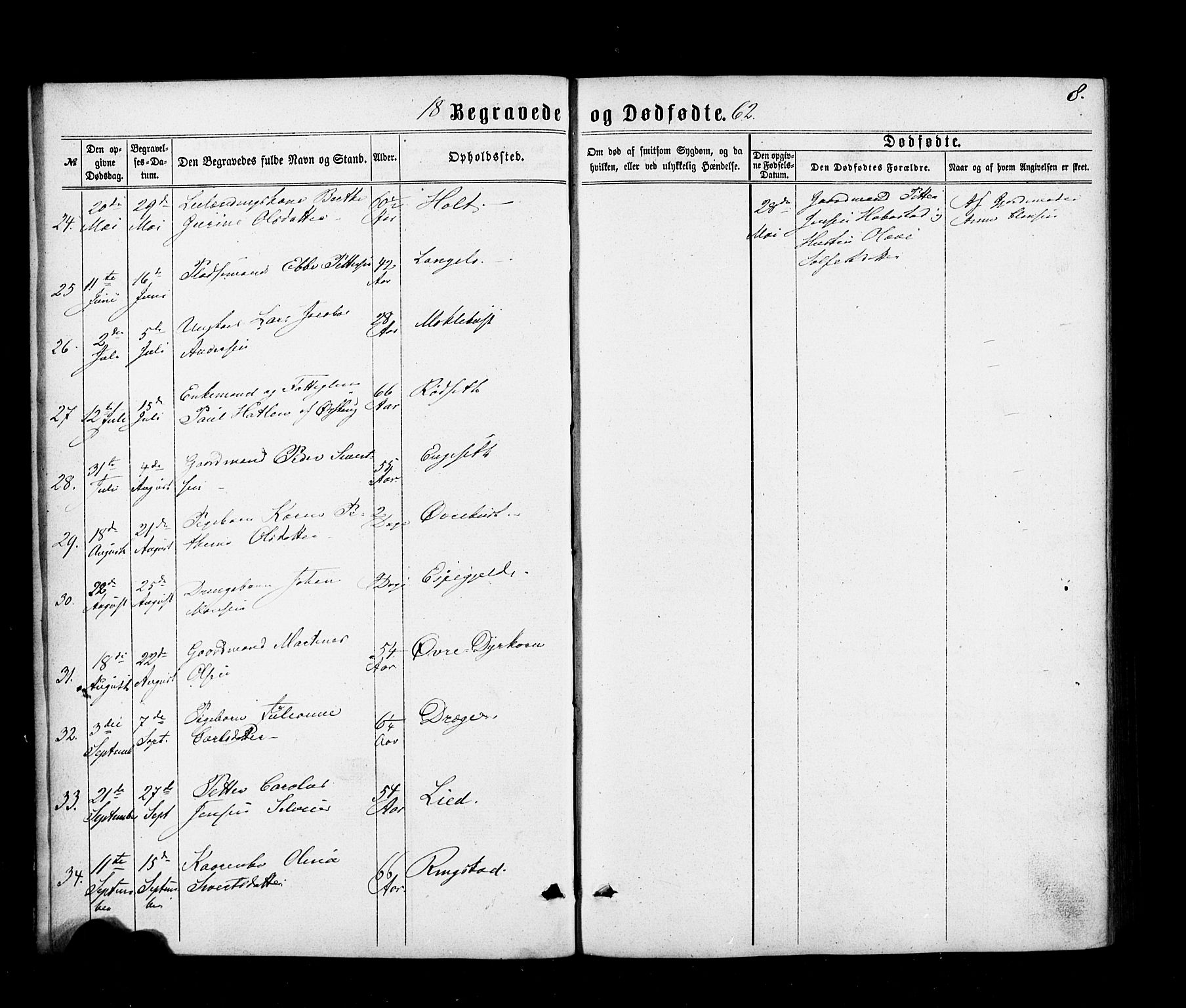 Ministerialprotokoller, klokkerbøker og fødselsregistre - Møre og Romsdal, SAT/A-1454/520/L0282: Parish register (official) no. 520A11, 1862-1881, p. 8