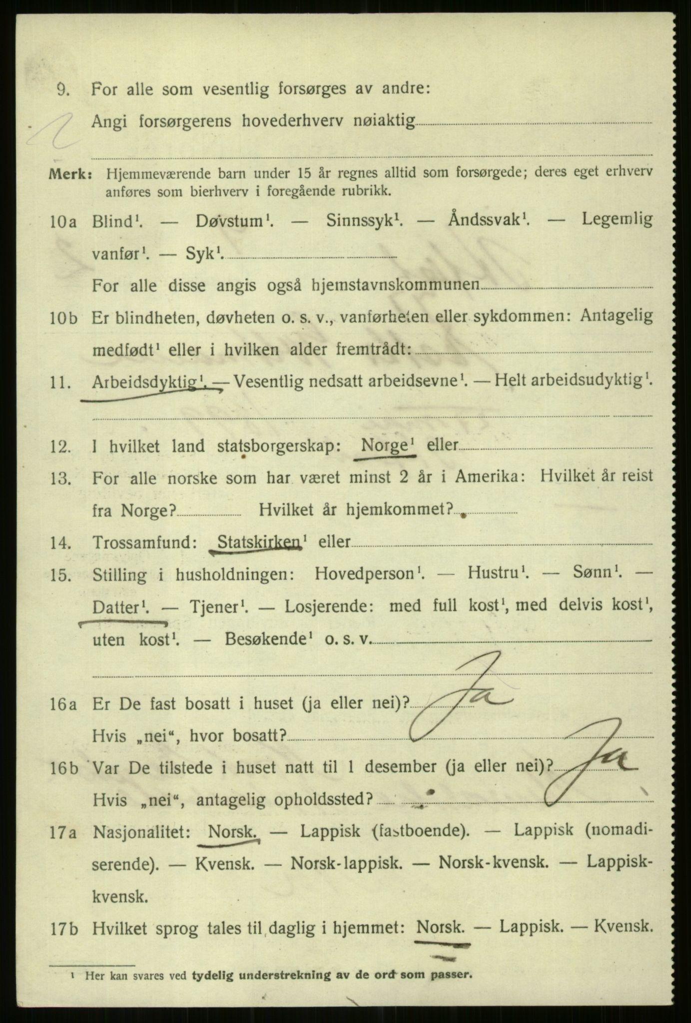 SATØ, 1920 census for Hammerfest, 1920, p. 7586