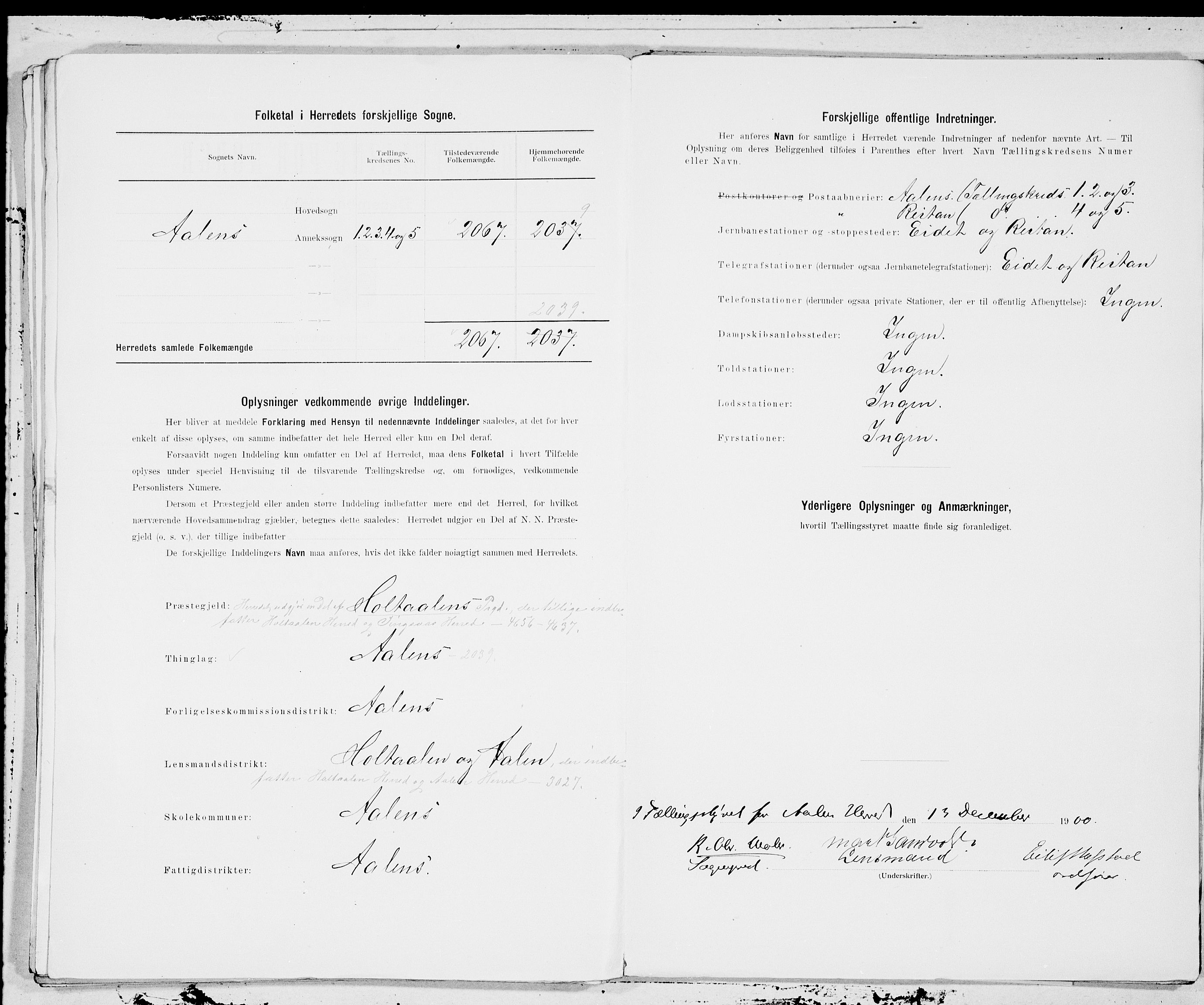 SAT, 1900 census for Ålen, 1900, p. 15