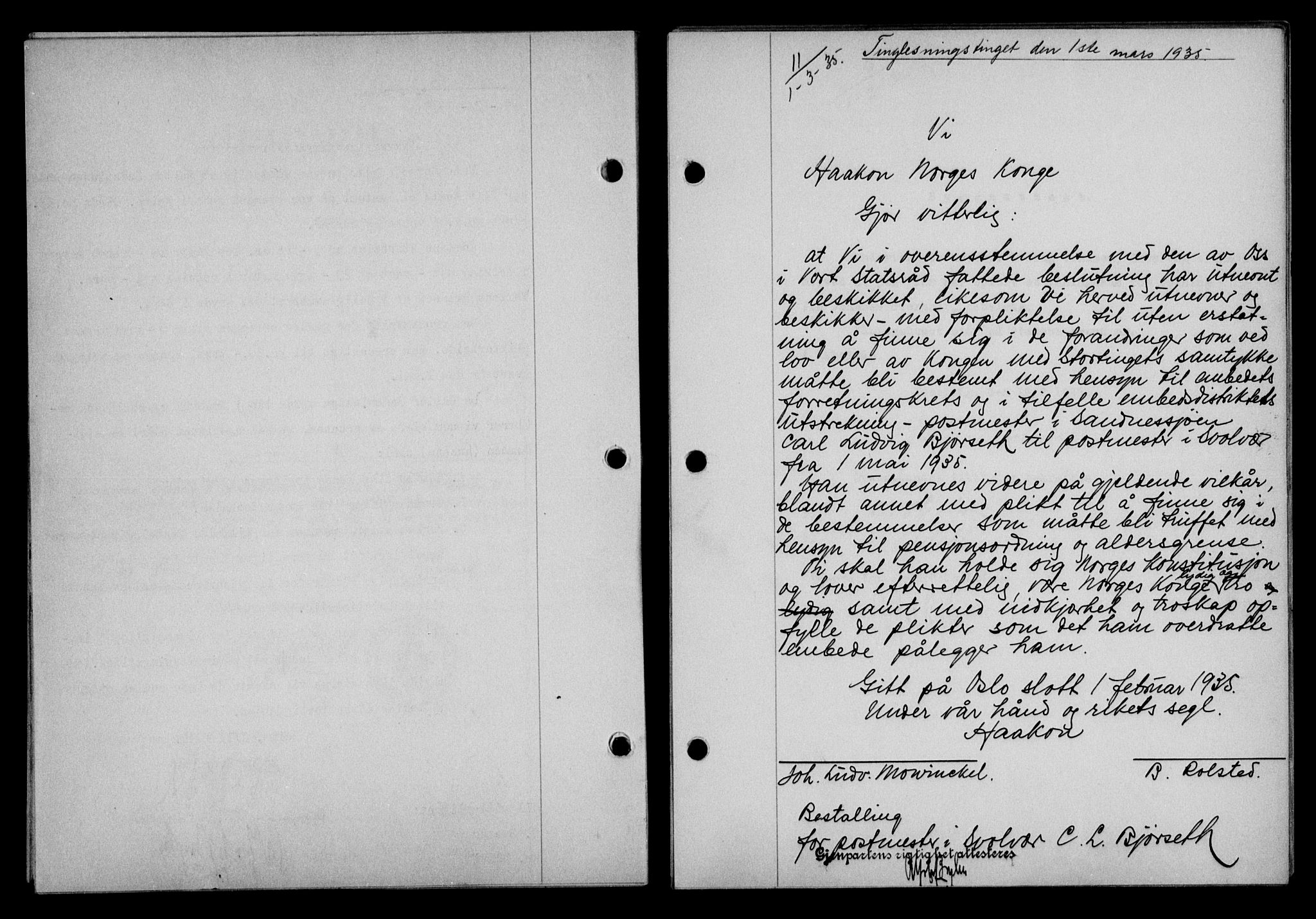 Lofoten sorenskriveri, AV/SAT-A-0017/1/2/2C/L0031b: Mortgage book no. 31b, 1935-1935, Deed date: 01.03.1935