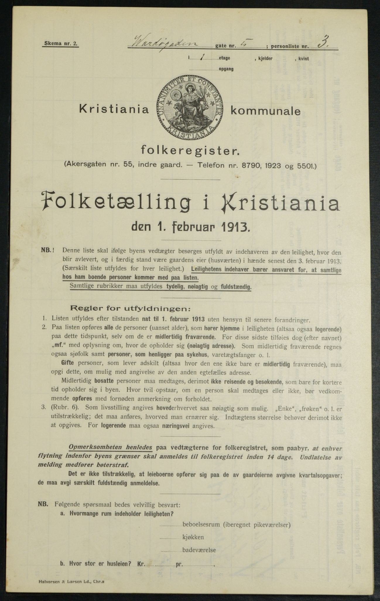 OBA, Municipal Census 1913 for Kristiania, 1913, p. 121757