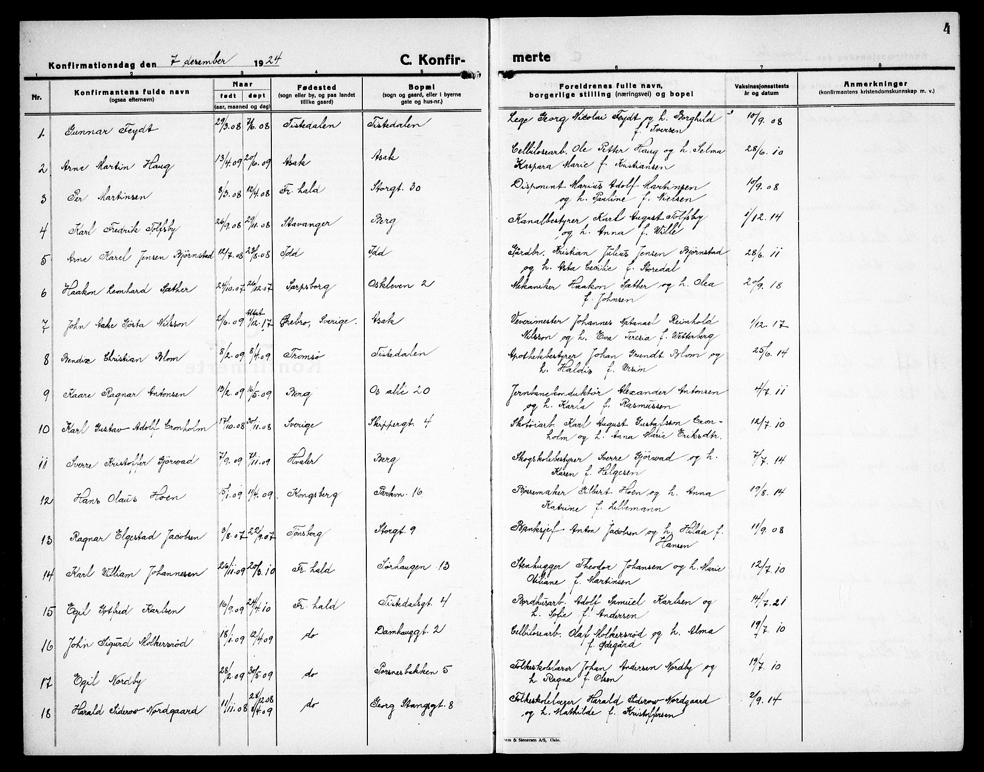 Halden prestekontor Kirkebøker, SAO/A-10909/G/Ga/L0013: Parish register (copy) no. 13, 1924-1939, p. 4