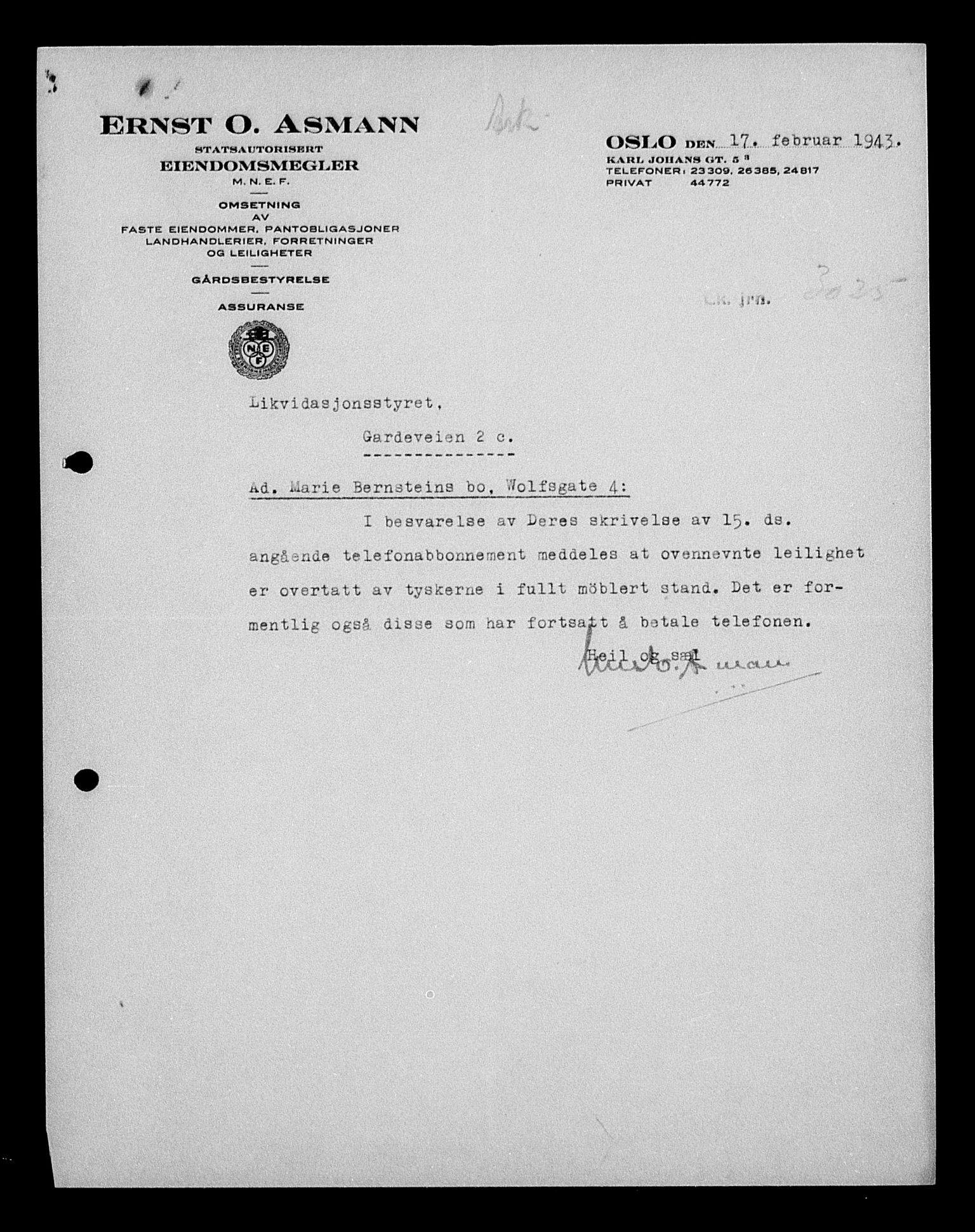 Justisdepartementet, Tilbakeføringskontoret for inndratte formuer, AV/RA-S-1564/H/Hc/Hcc/L0922: --, 1945-1947, p. 18