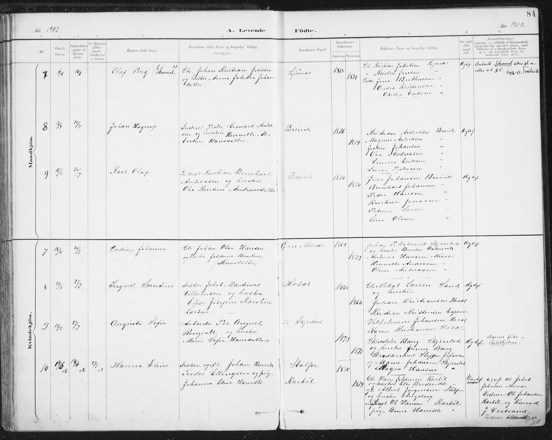 Ministerialprotokoller, klokkerbøker og fødselsregistre - Nordland, AV/SAT-A-1459/852/L0741: Parish register (official) no. 852A11, 1894-1917, p. 84