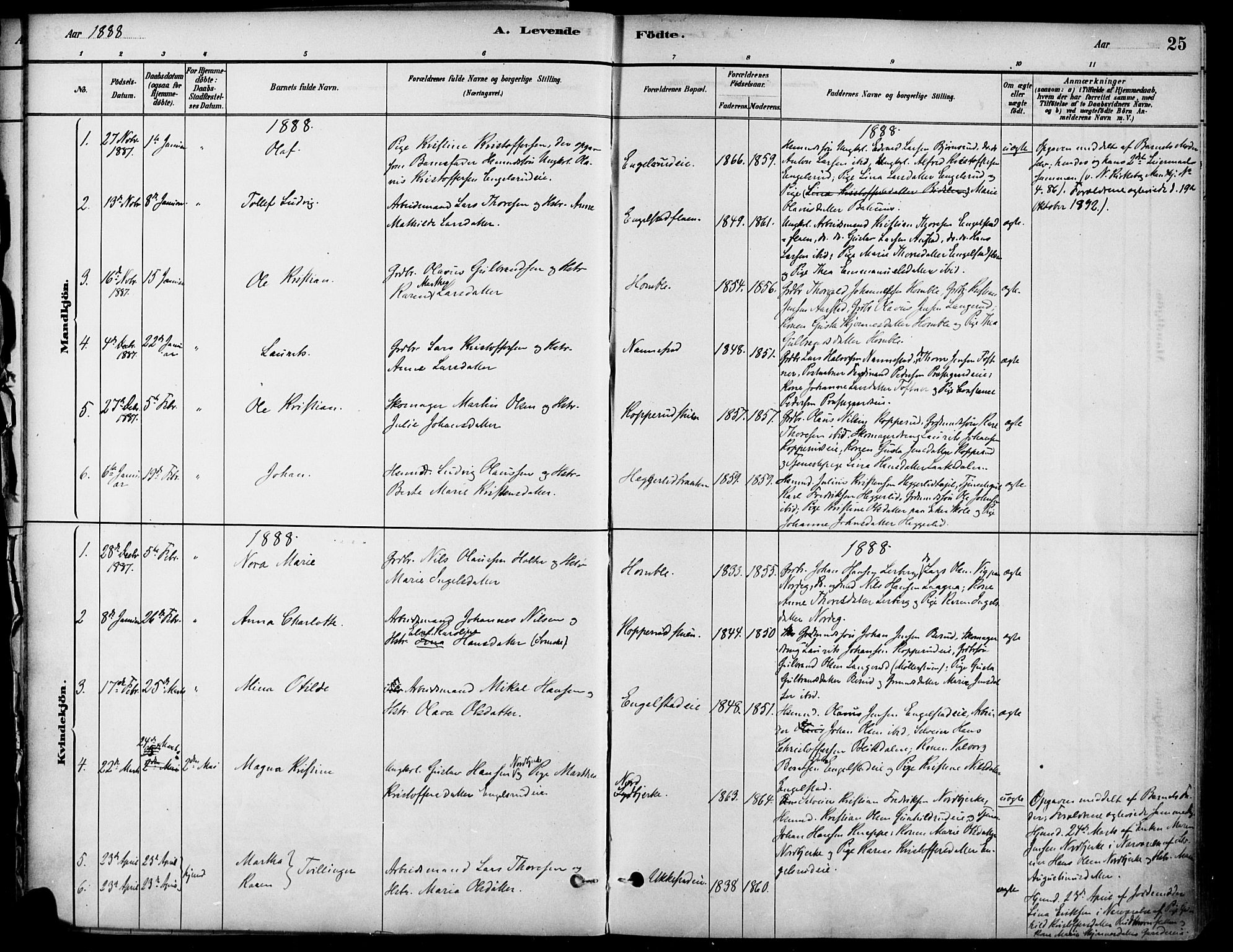 Nannestad prestekontor Kirkebøker, SAO/A-10414a/F/Fa/L0014: Parish register (official) no. I 14, 1881-1890, p. 25