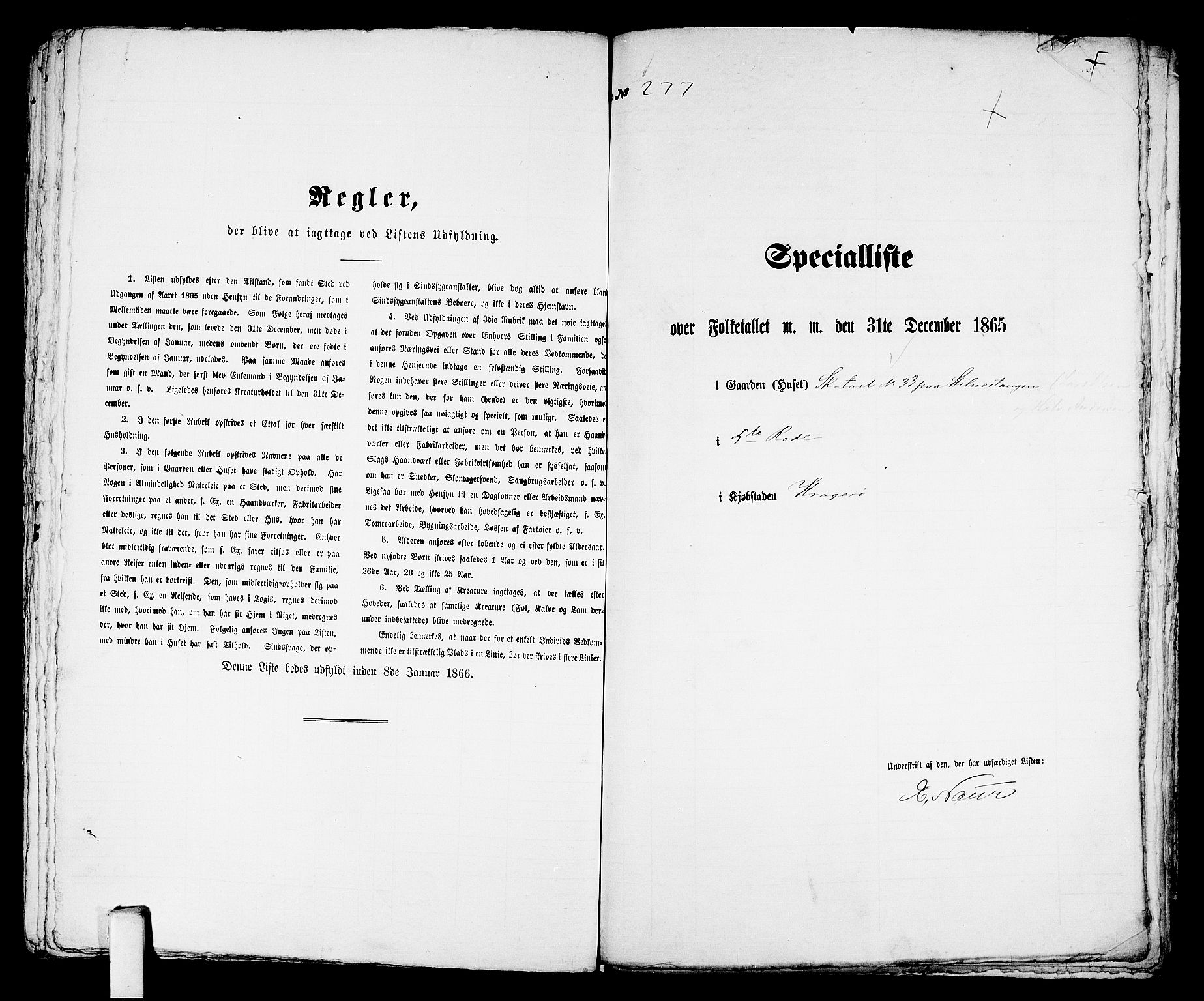 RA, 1865 census for Kragerø/Kragerø, 1865, p. 564