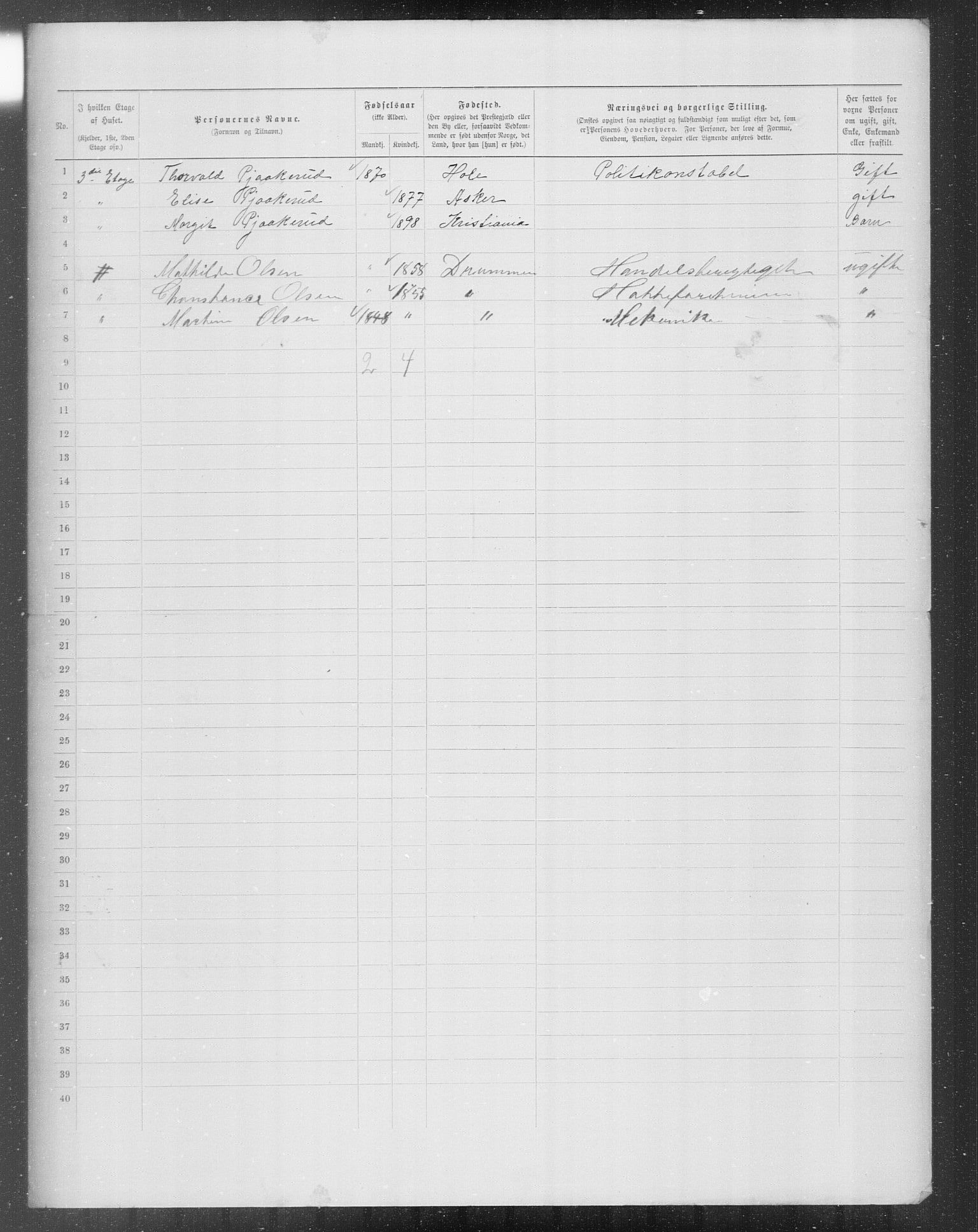 OBA, Municipal Census 1899 for Kristiania, 1899, p. 7593