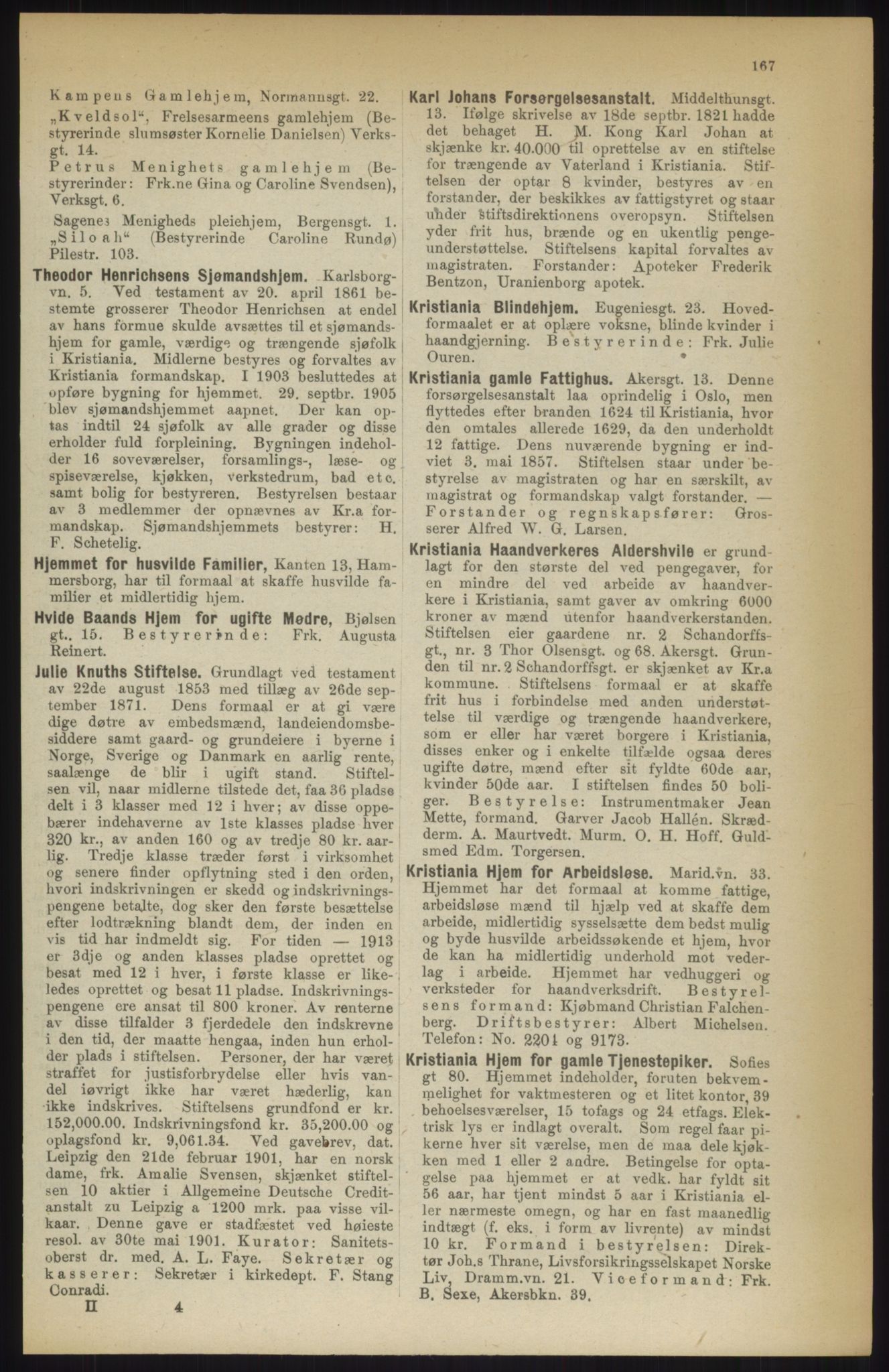 Kristiania/Oslo adressebok, PUBL/-, 1914, p. 167