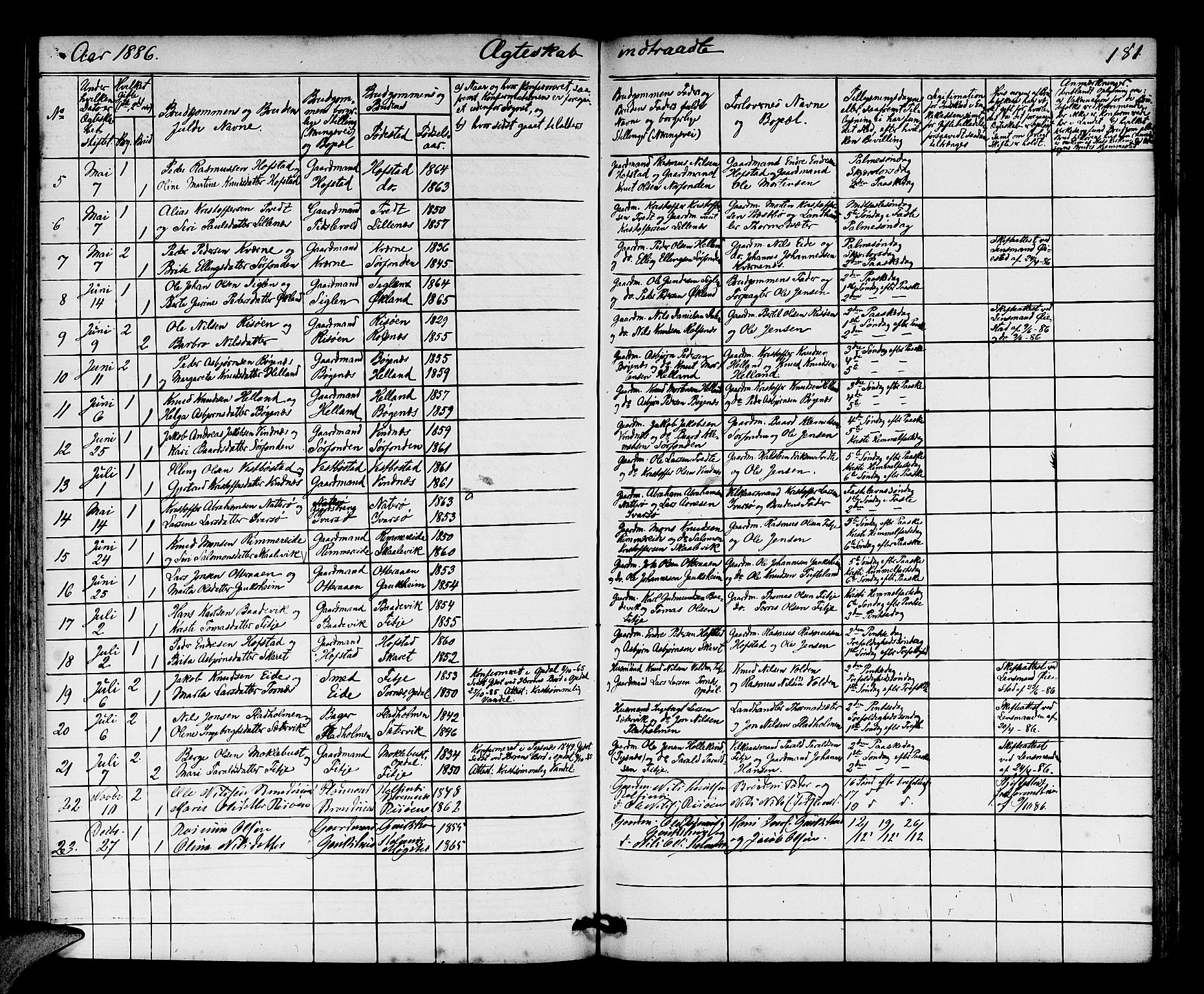 Fitjar sokneprestembete, AV/SAB-A-99926: Parish register (copy) no. A 1, 1864-1886, p. 181