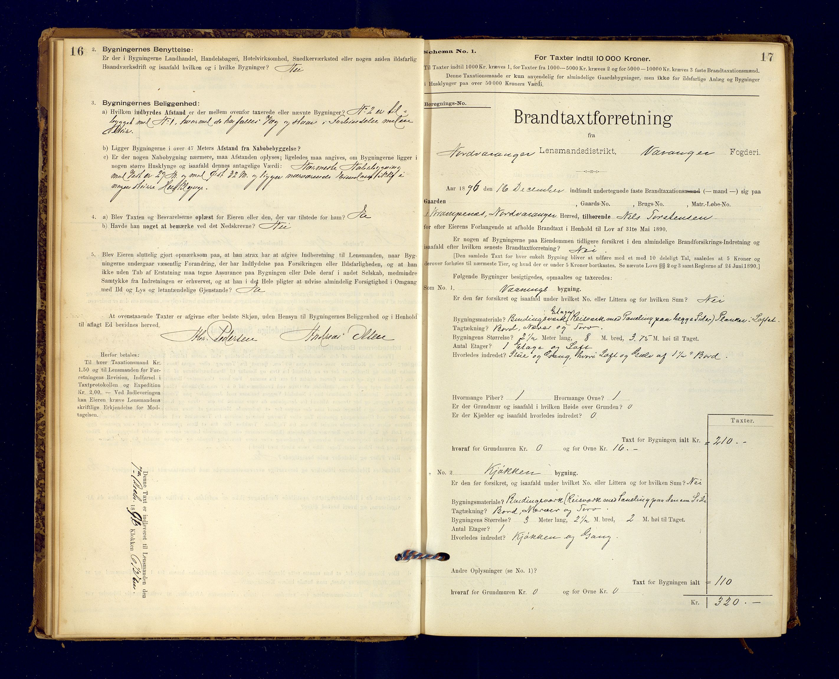 Nord-Varanger (Vadsø) lensmannskontor, AV/SATØ-S-1166/1/Fp/Fpb/L0198: Branntakstprotokoller, 1895-1913, p. 16-17