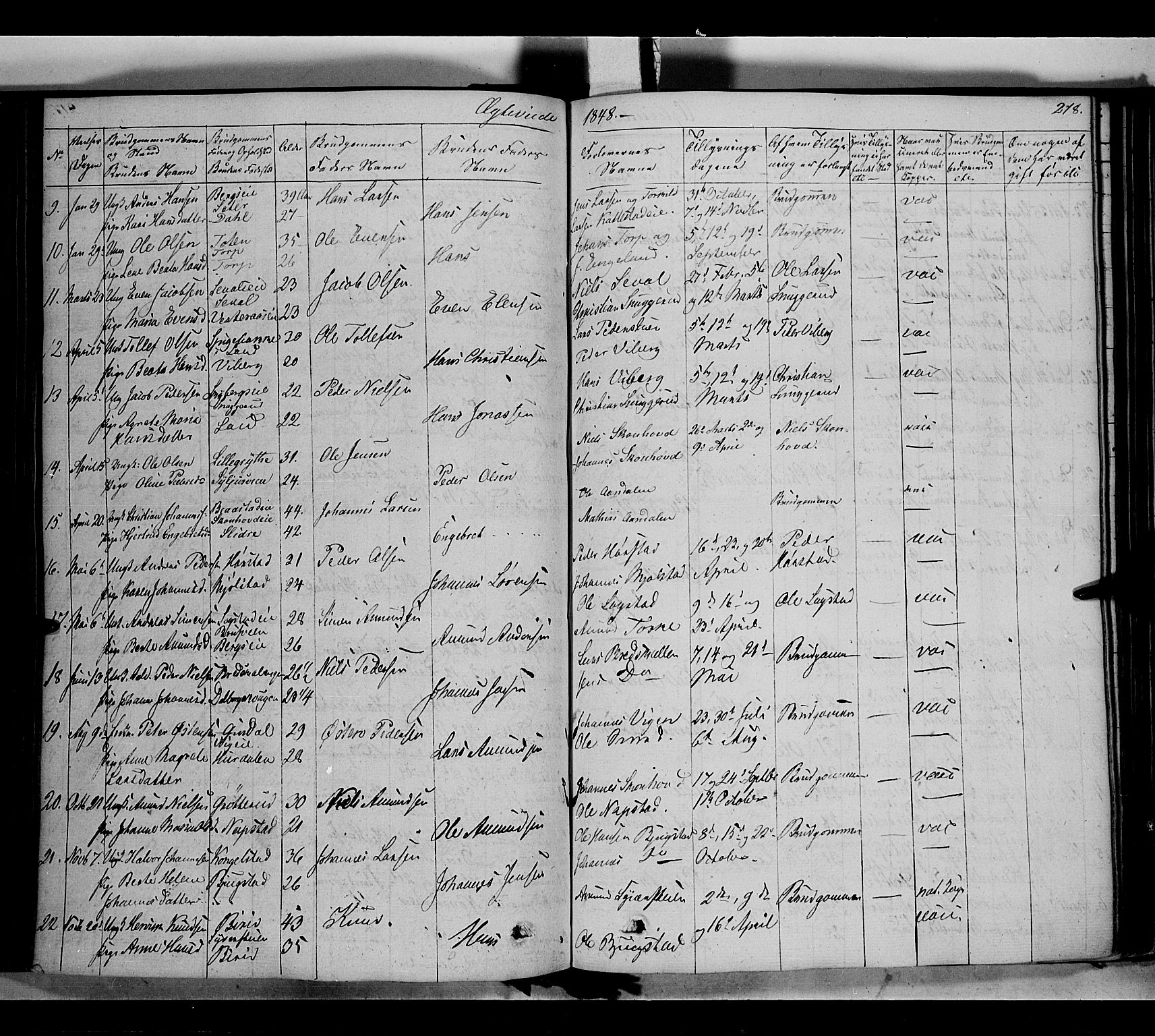 Vardal prestekontor, AV/SAH-PREST-100/H/Ha/Haa/L0005: Parish register (official) no. 5, 1831-1853, p. 218