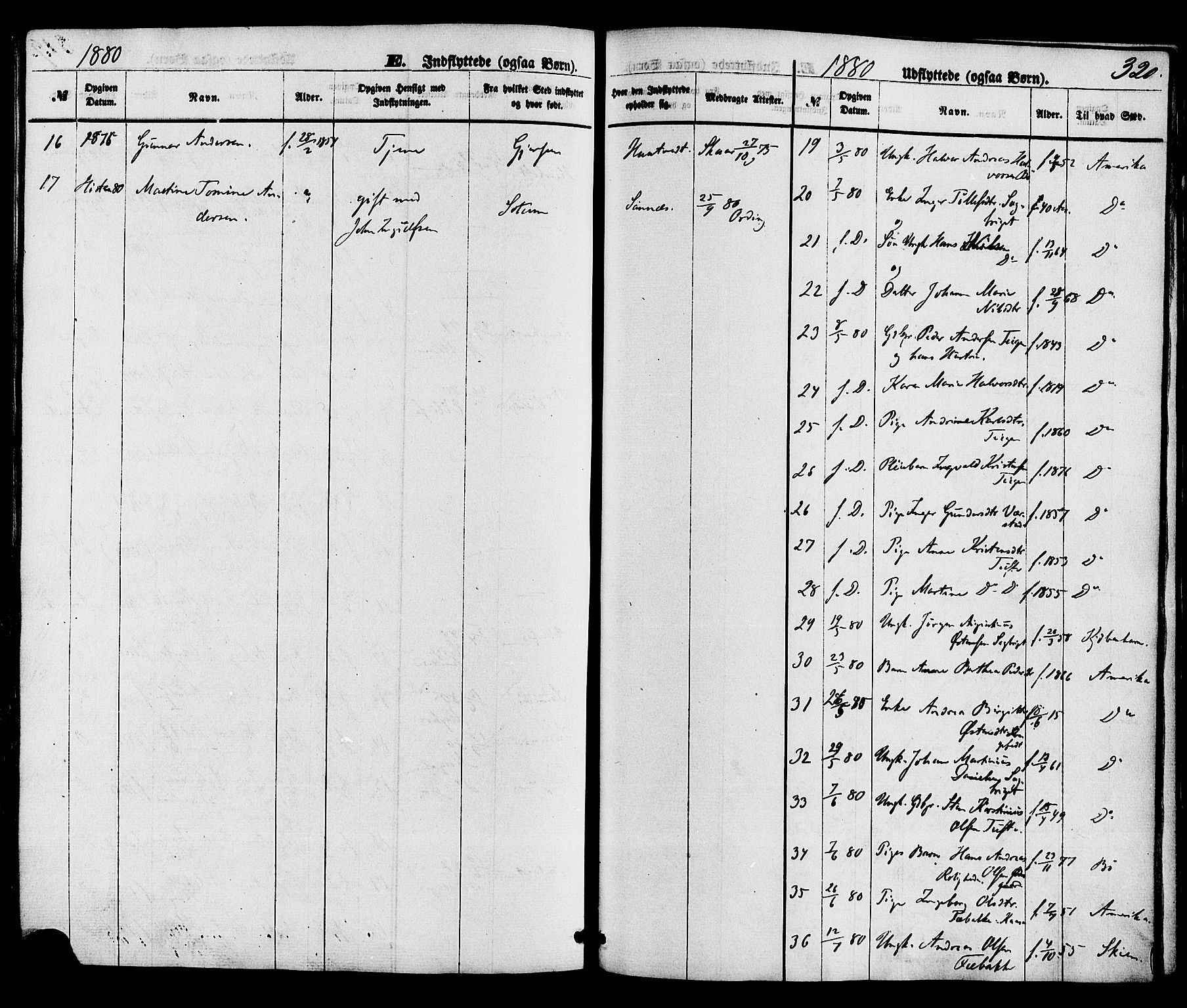 Holla kirkebøker, AV/SAKO-A-272/F/Fa/L0007: Parish register (official) no. 7, 1869-1881, p. 320