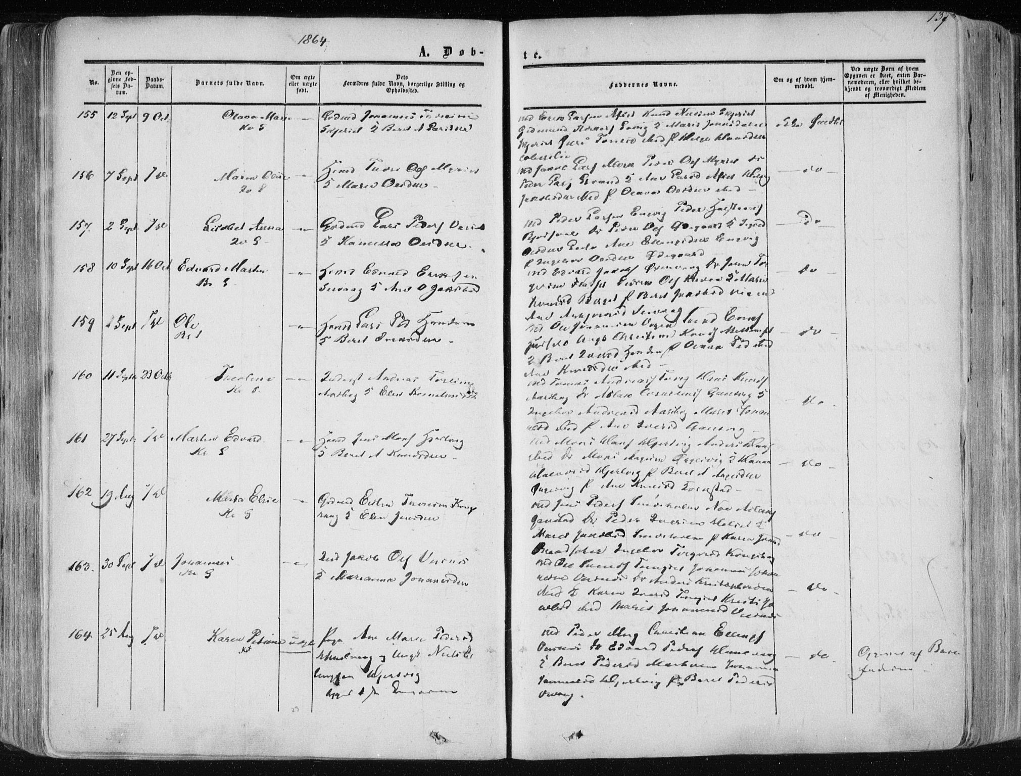 Ministerialprotokoller, klokkerbøker og fødselsregistre - Møre og Romsdal, AV/SAT-A-1454/568/L0804: Parish register (official) no. 568A11, 1854-1868, p. 137