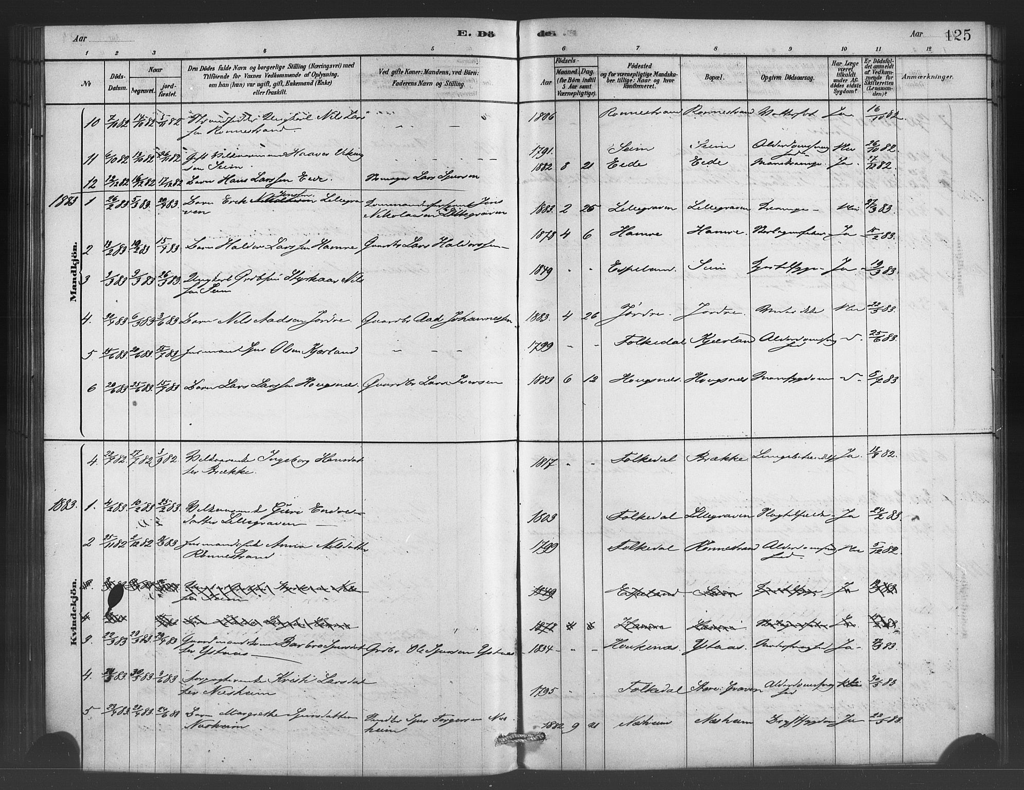 Ulvik sokneprestembete, AV/SAB-A-78801/H/Haa: Parish register (official) no. C 1, 1878-1903, p. 125