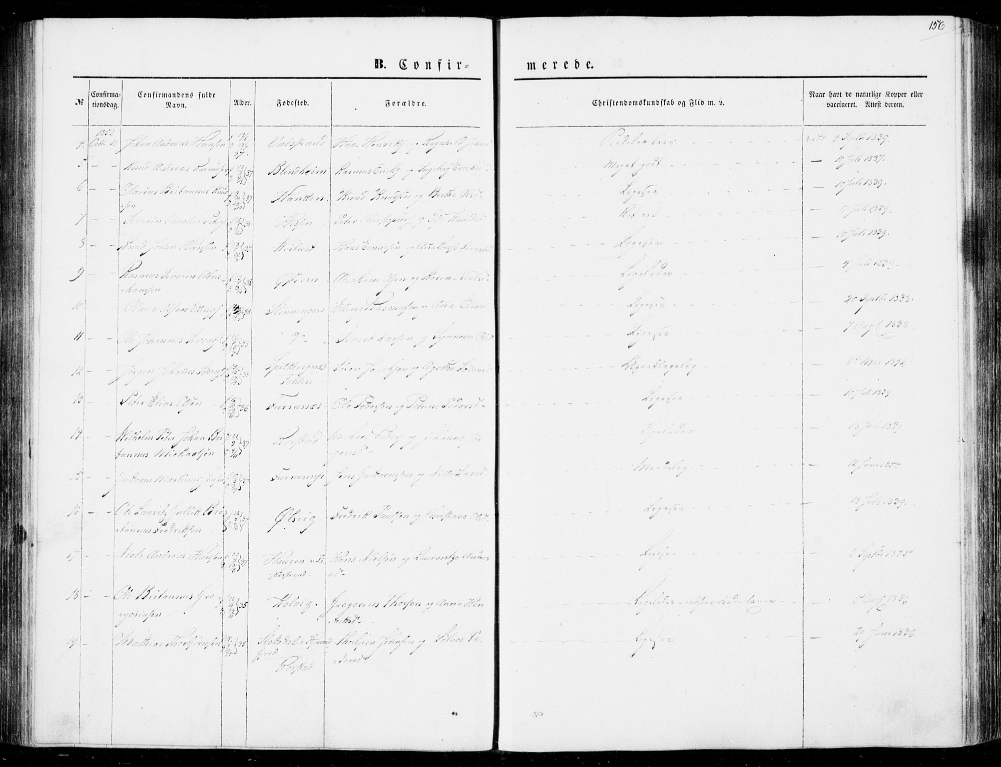 Ministerialprotokoller, klokkerbøker og fødselsregistre - Møre og Romsdal, AV/SAT-A-1454/528/L0397: Parish register (official) no. 528A08, 1848-1858, p. 156