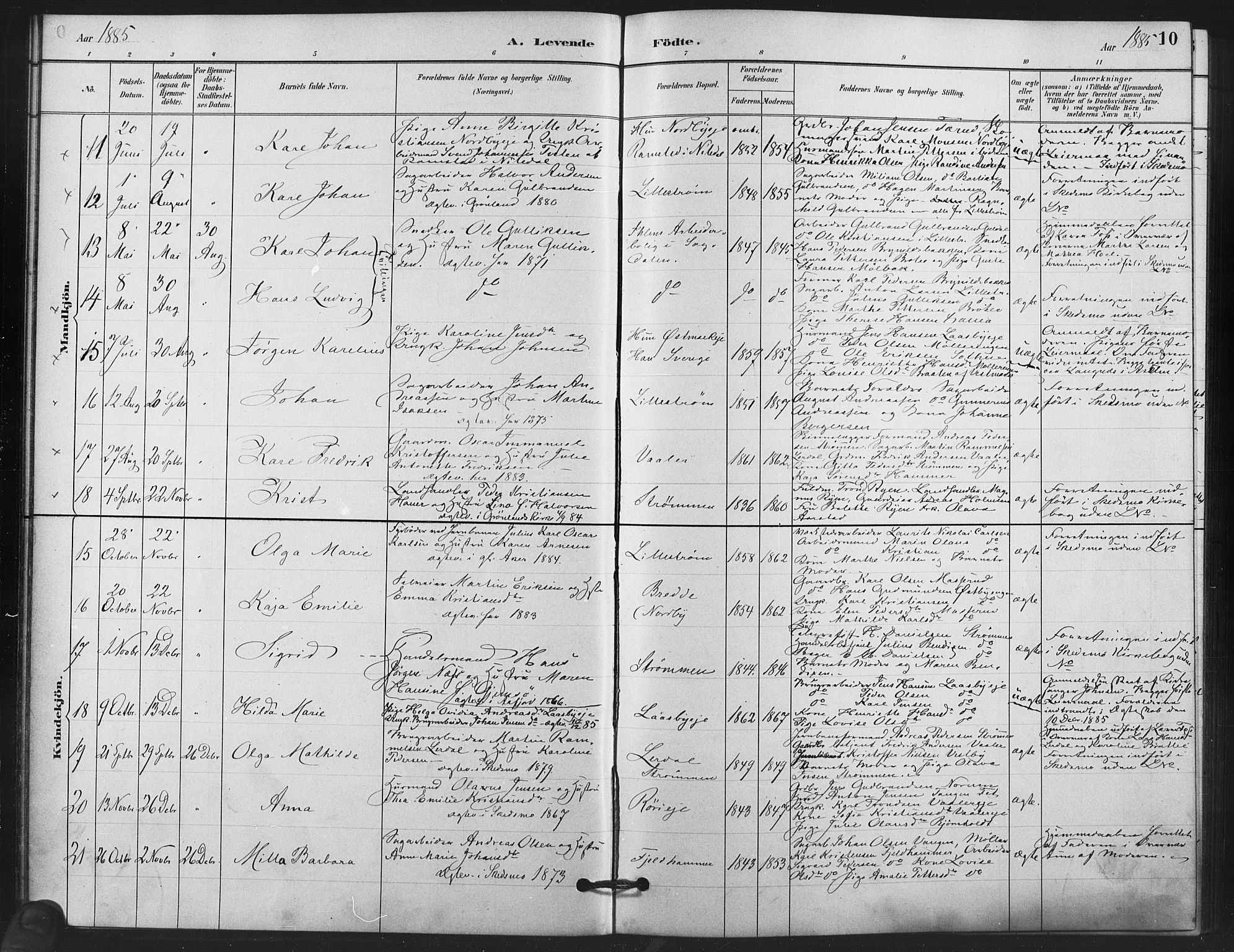 Skedsmo prestekontor Kirkebøker, AV/SAO-A-10033a/F/Fb/L0001: Parish register (official) no. II 1, 1883-1901, p. 10