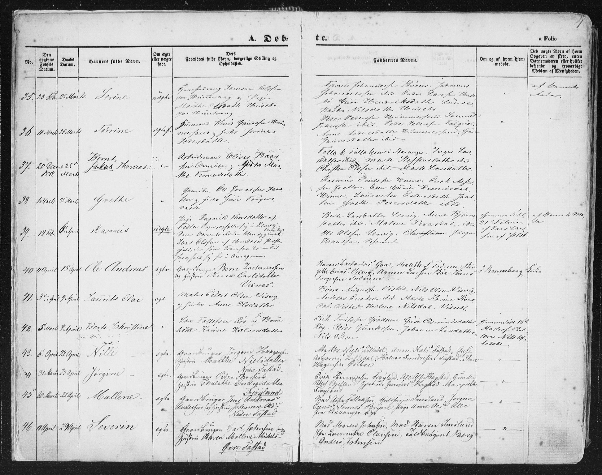 Hetland sokneprestkontor, AV/SAST-A-101826/30/30BA/L0002: Parish register (official) no. A 2, 1849-1869, p. 4