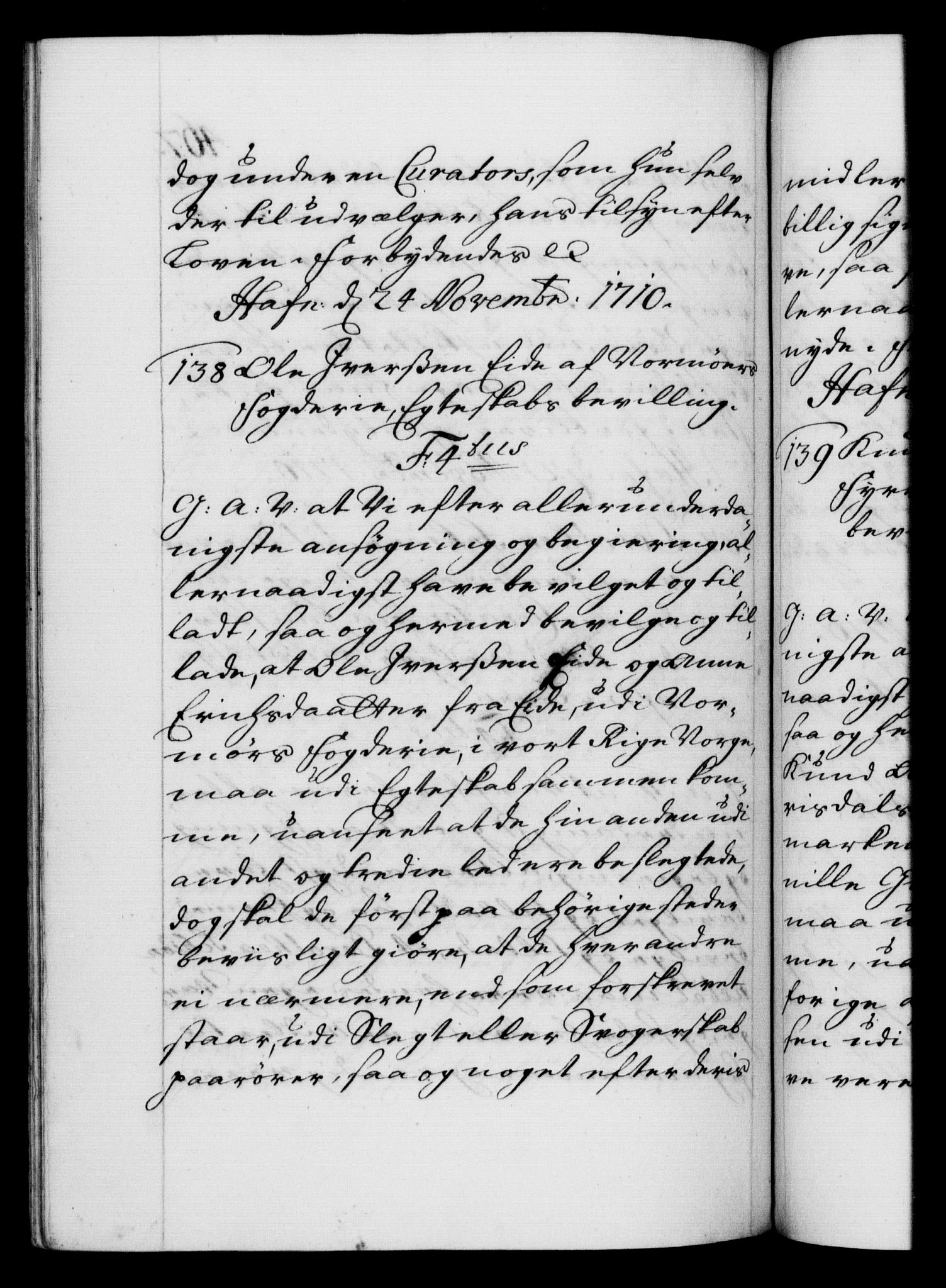 Danske Kanselli 1572-1799, AV/RA-EA-3023/F/Fc/Fca/Fcaa/L0020: Norske registre, 1708-1711, p. 467b