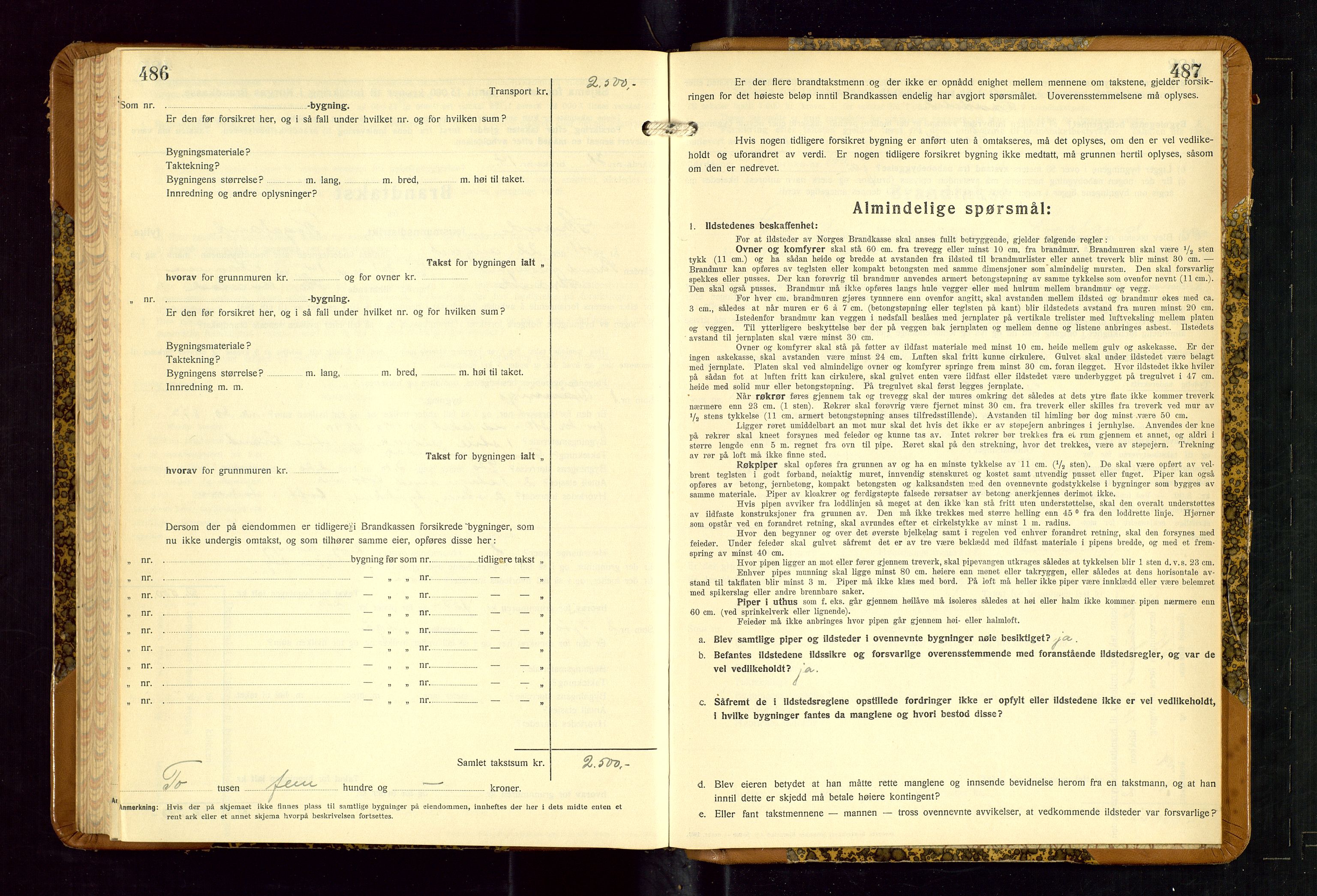 Strand og Forsand lensmannskontor, AV/SAST-A-100451/Gob/L0001: Branntakstprotokoll, 1935-1942, p. 486-487