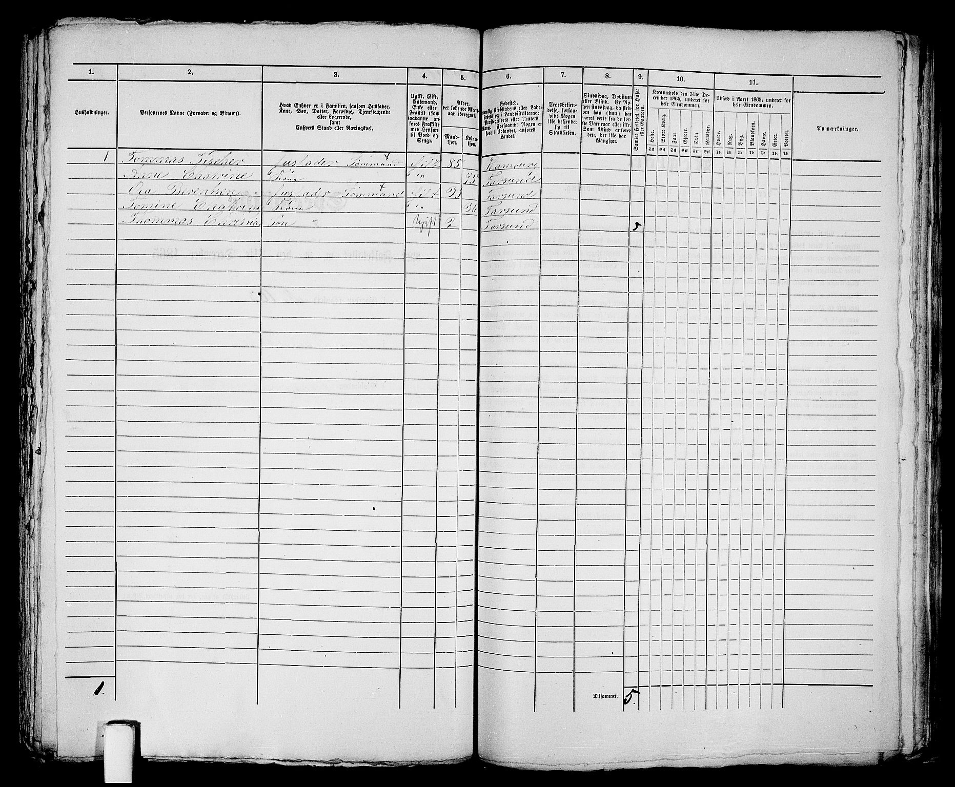 RA, 1865 census for Vanse/Farsund, 1865, p. 321