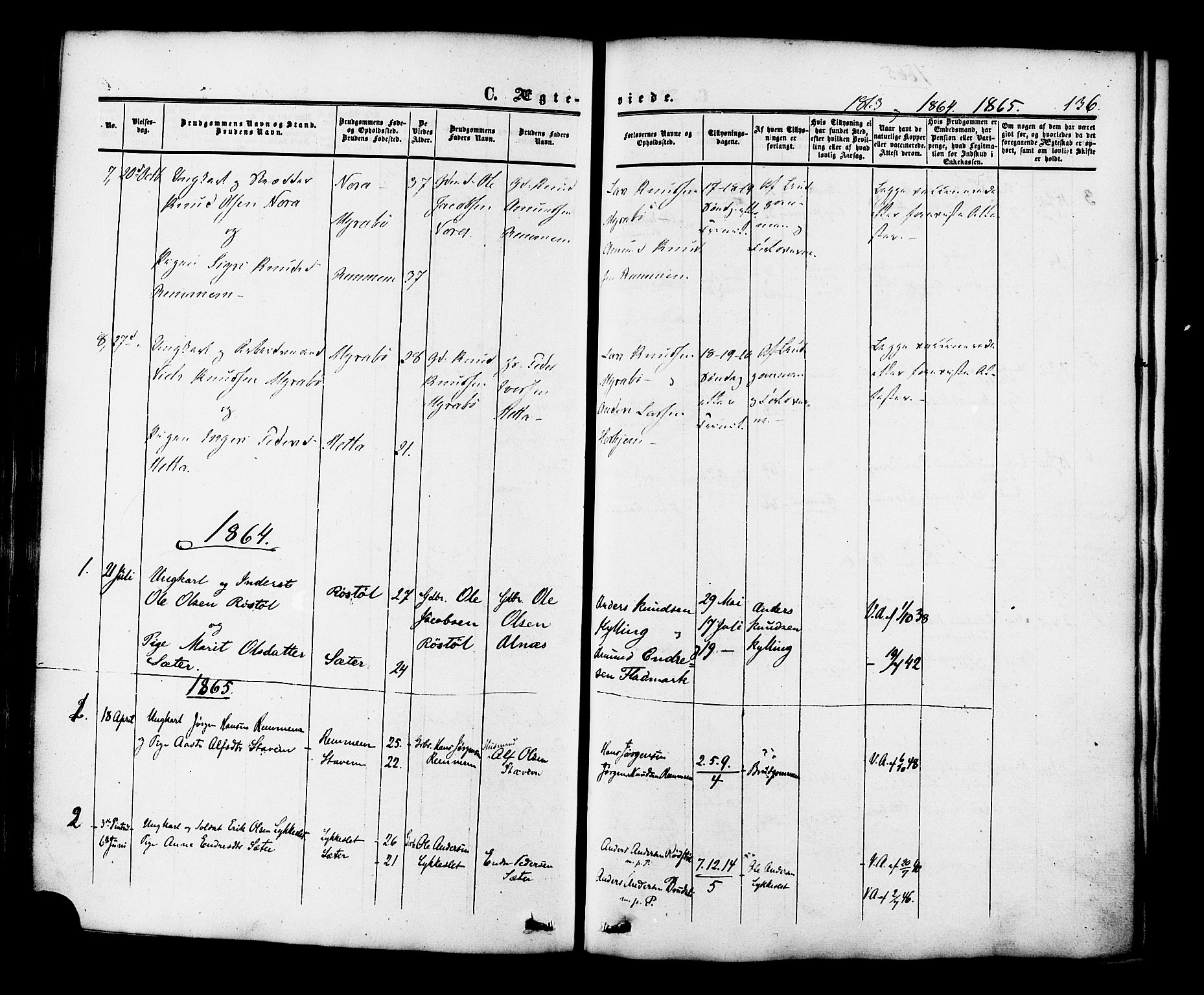 Ministerialprotokoller, klokkerbøker og fødselsregistre - Møre og Romsdal, SAT/A-1454/546/L0594: Parish register (official) no. 546A02, 1854-1882, p. 136