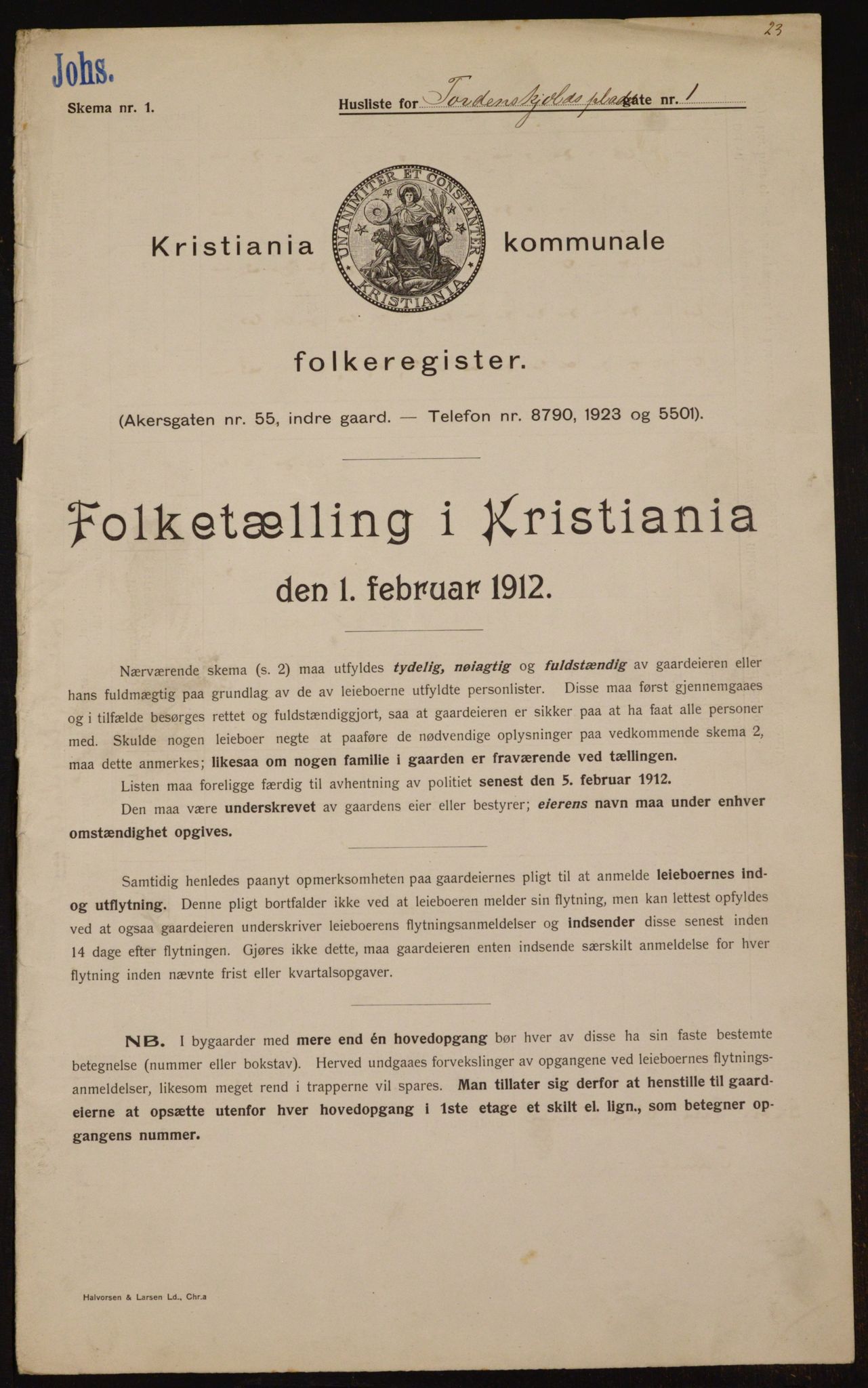 OBA, Municipal Census 1912 for Kristiania, 1912, p. 113804