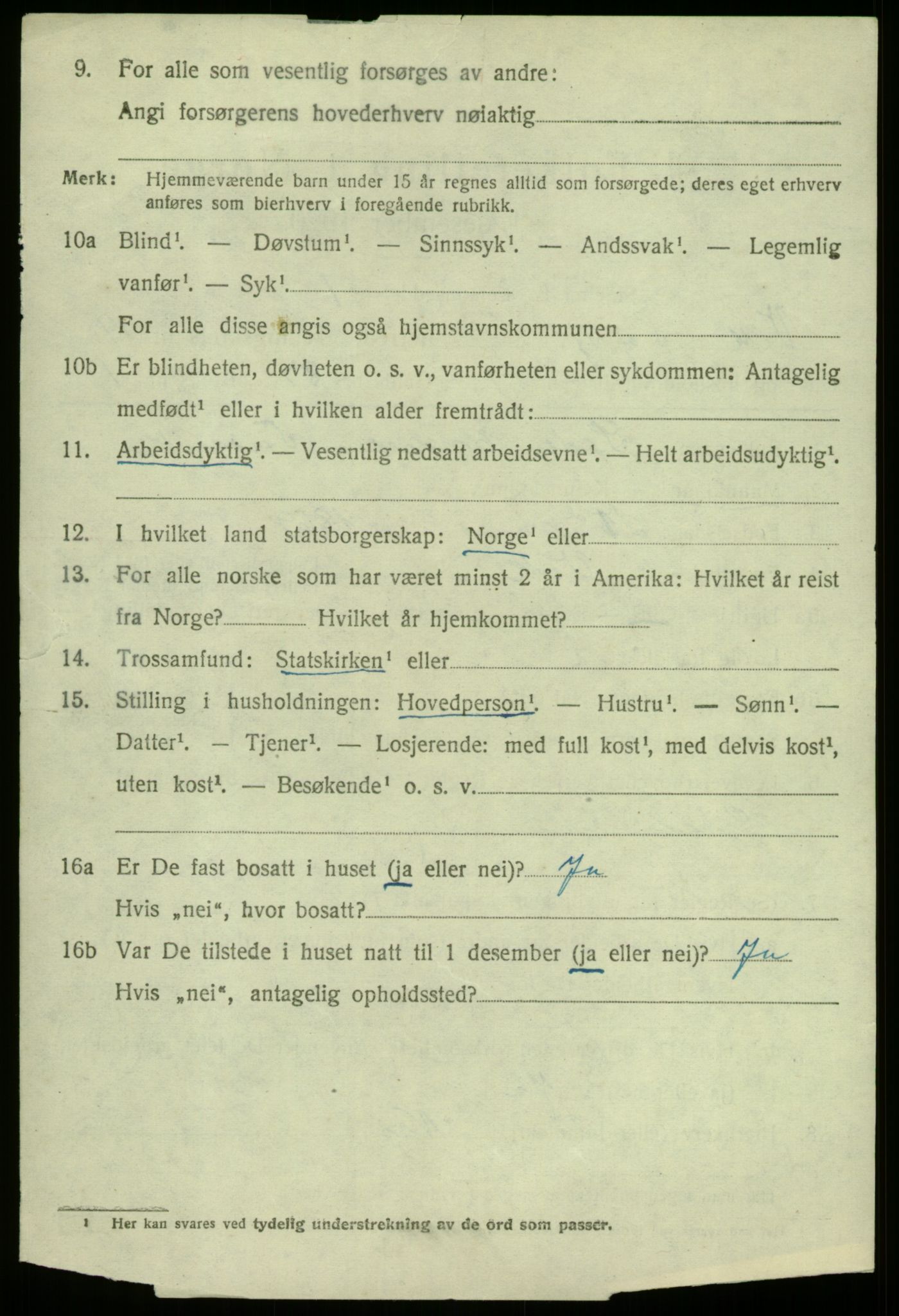 SAB, 1920 census for Vik, 1920, p. 7318