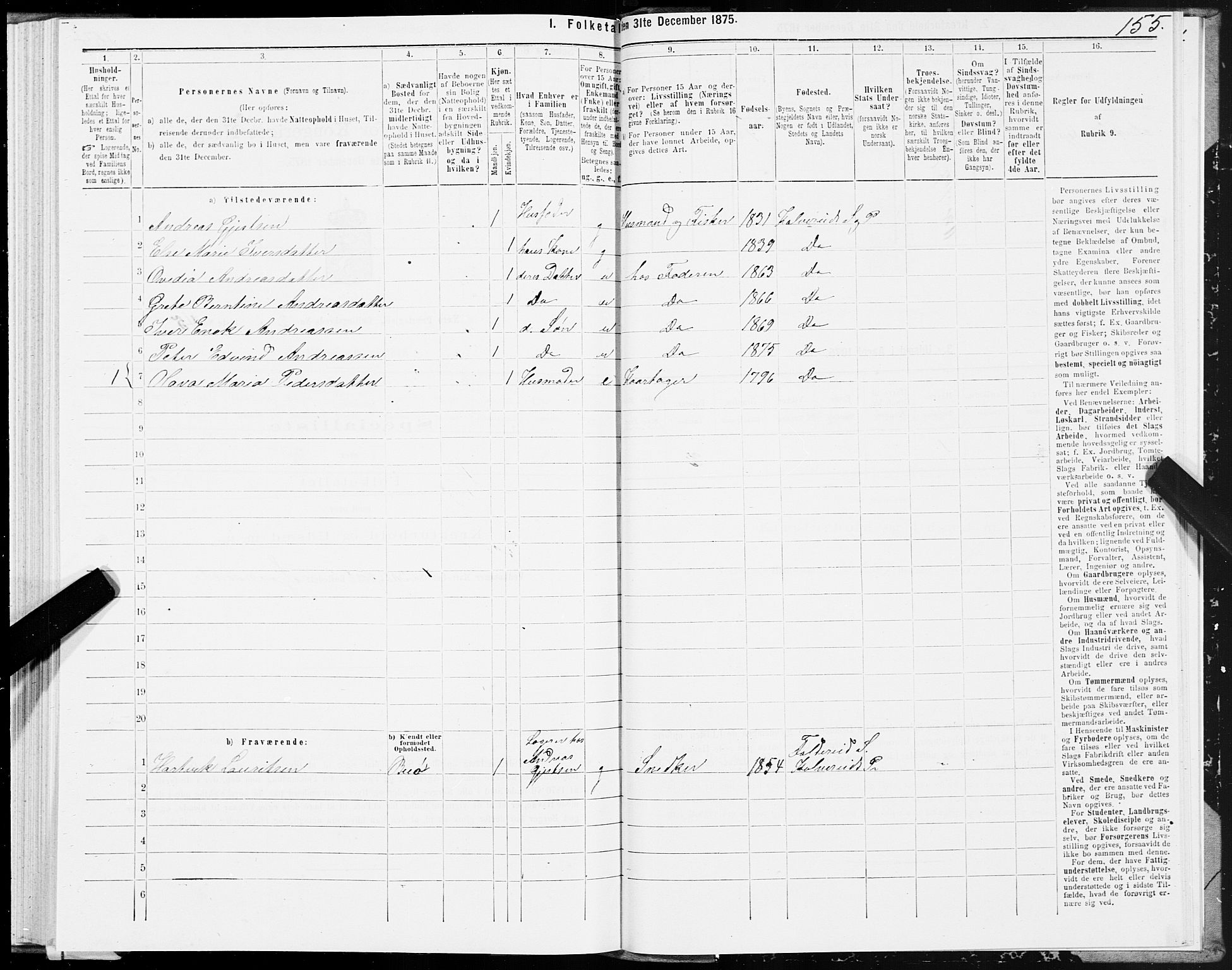 SAT, 1875 census for 1751P Nærøy, 1875, p. 1155