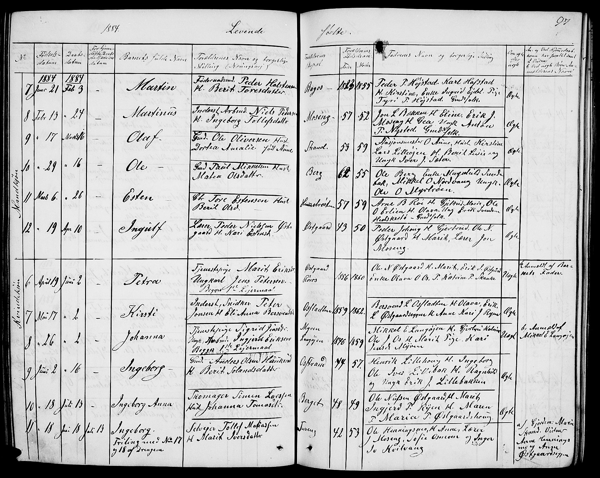 Tolga prestekontor, AV/SAH-PREST-062/L/L0004: Parish register (copy) no. 4, 1845-1887, p. 97