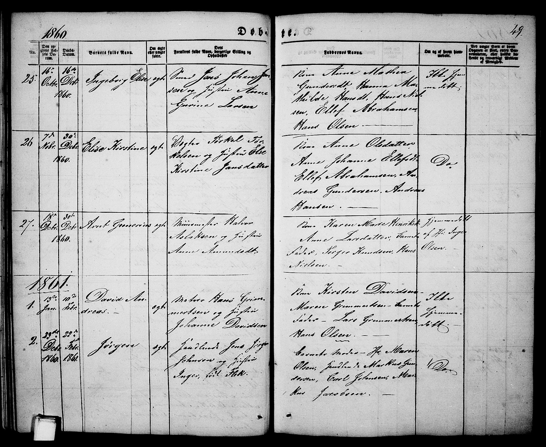 Porsgrunn kirkebøker , SAKO/A-104/G/Ga/L0002: Parish register (copy) no. I 2, 1847-1877, p. 49
