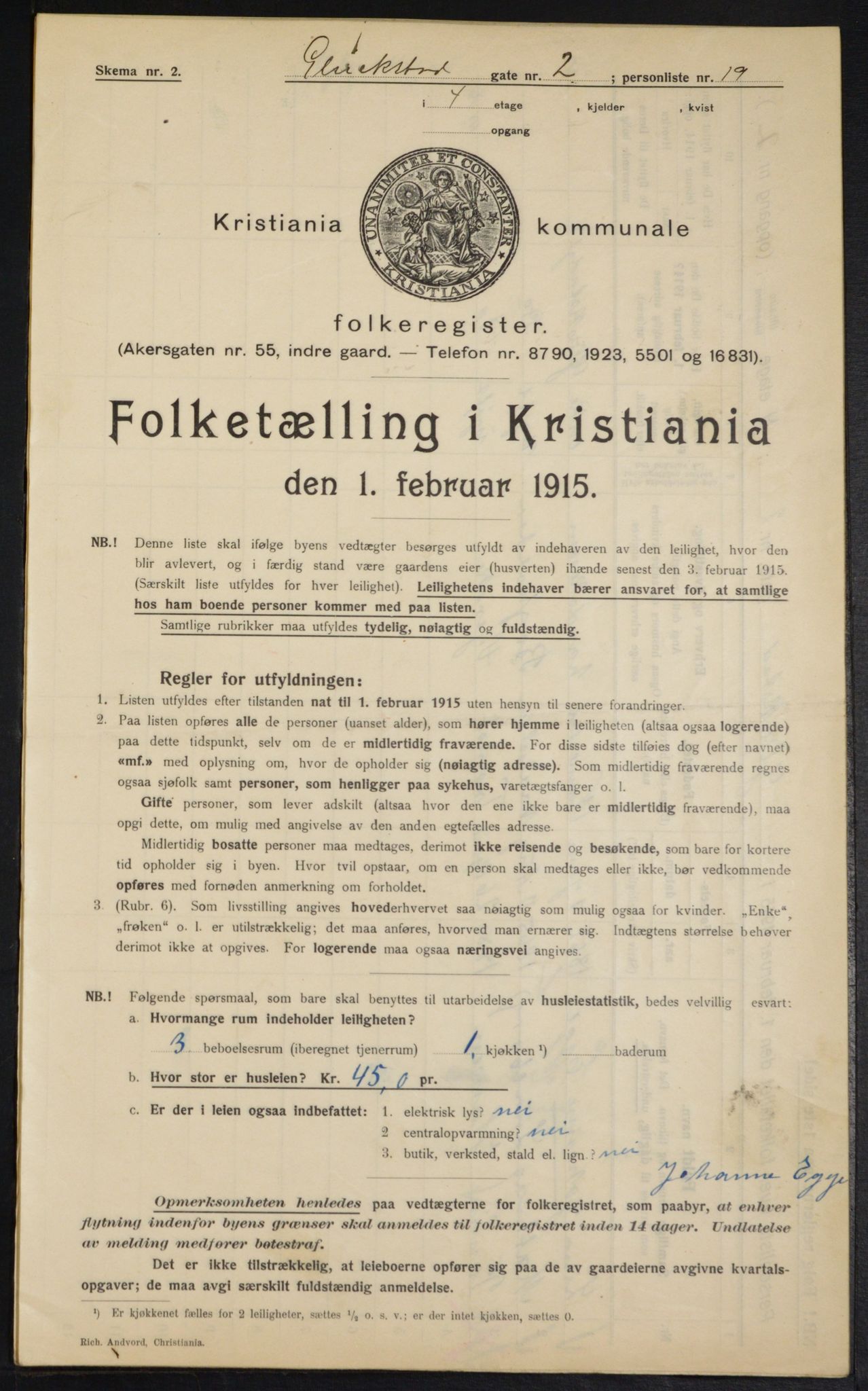 OBA, Municipal Census 1915 for Kristiania, 1915, p. 29006