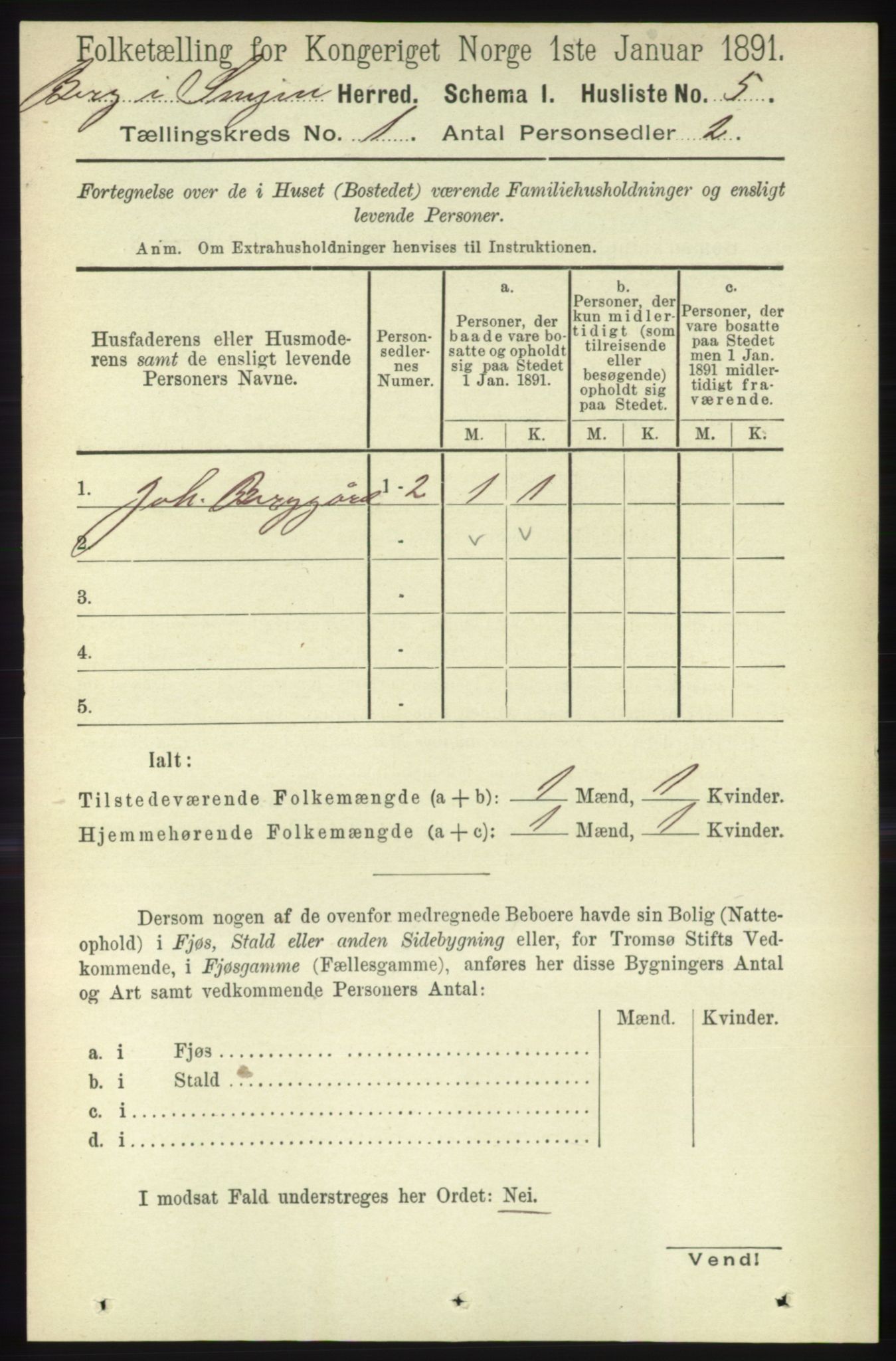 RA, 1891 census for 1929 Berg, 1891, p. 18