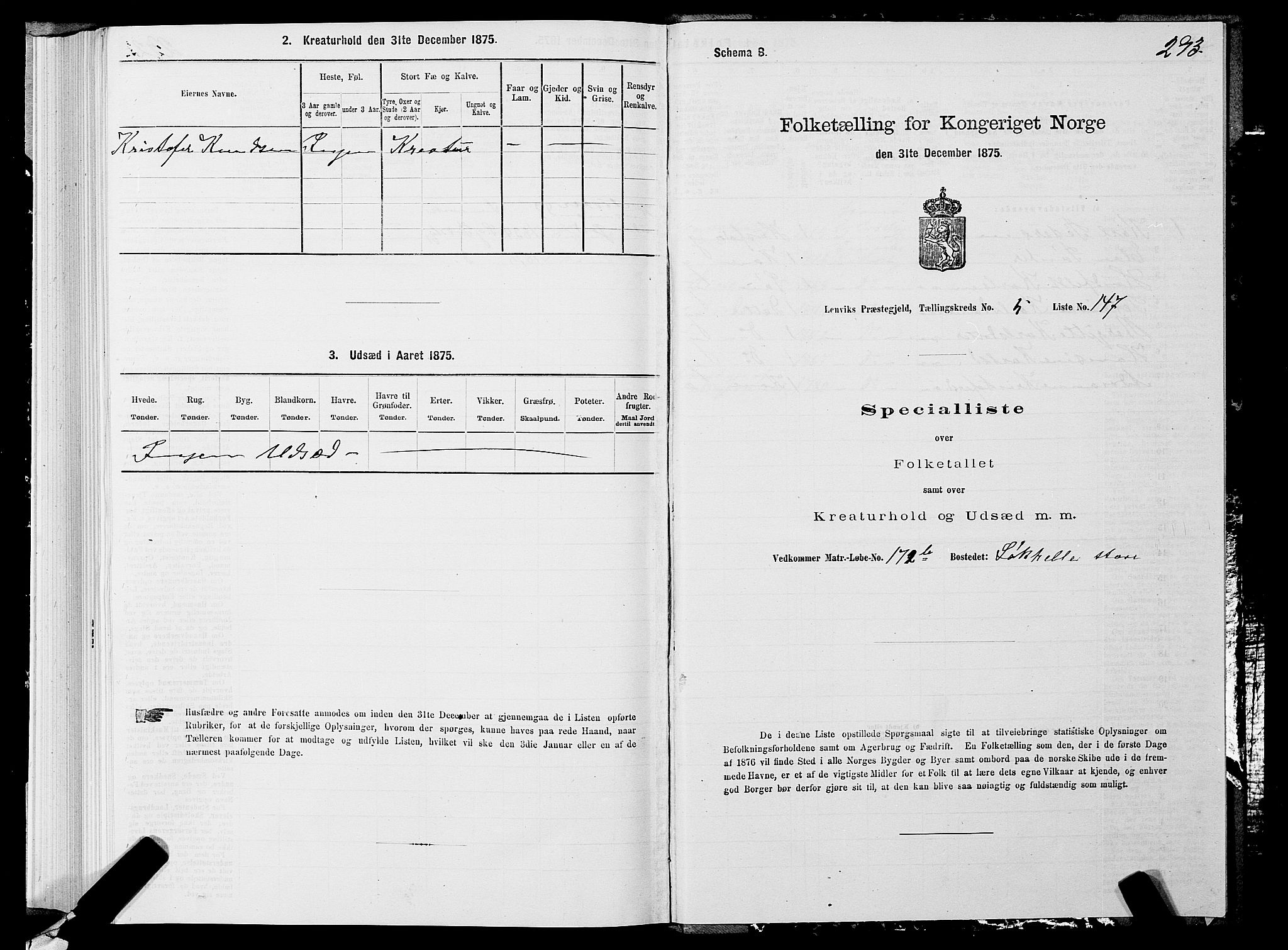 SATØ, 1875 census for 1931P Lenvik, 1875, p. 3293