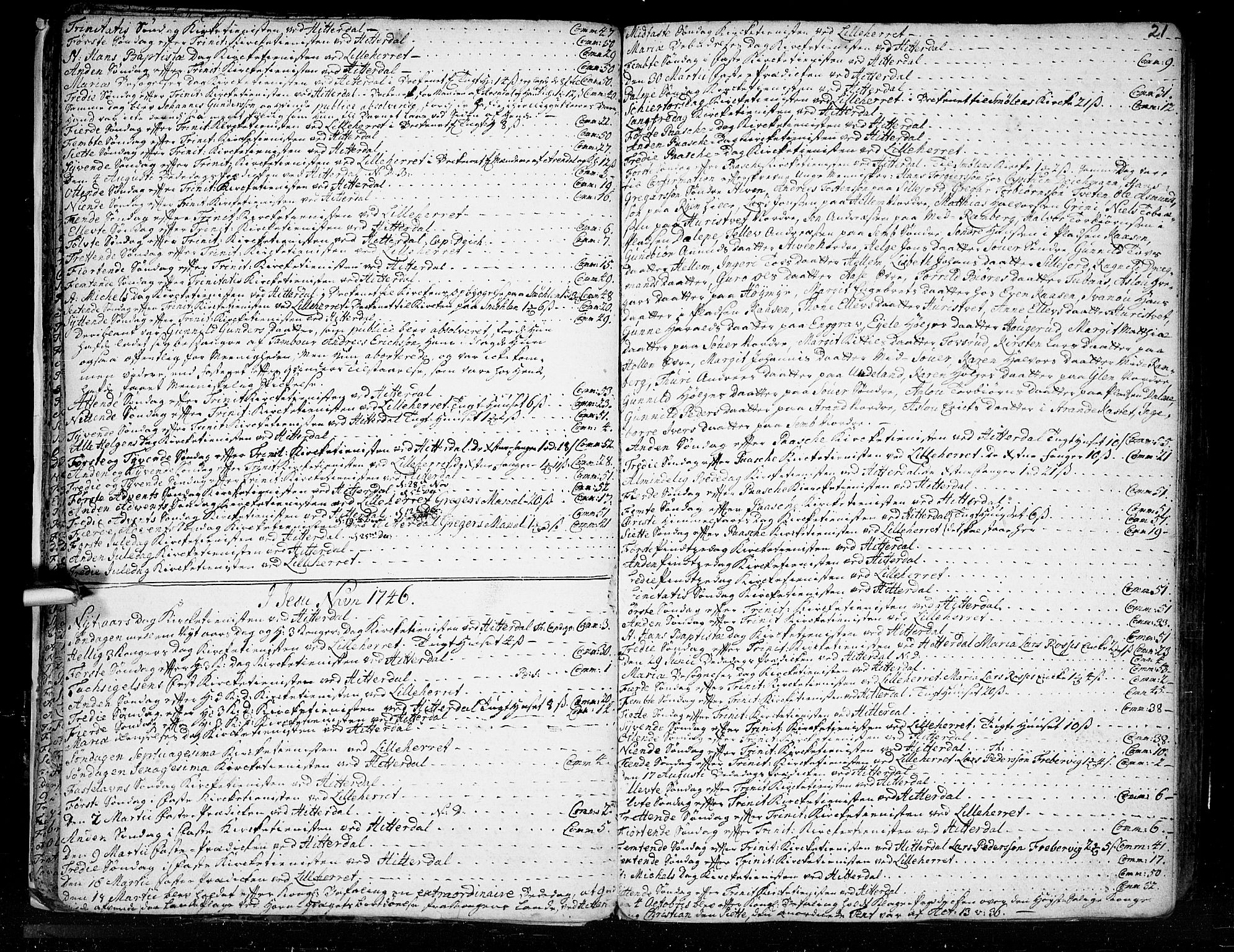 Heddal kirkebøker, SAKO/A-268/F/Fa/L0003: Parish register (official) no. I 3, 1723-1783, p. 21