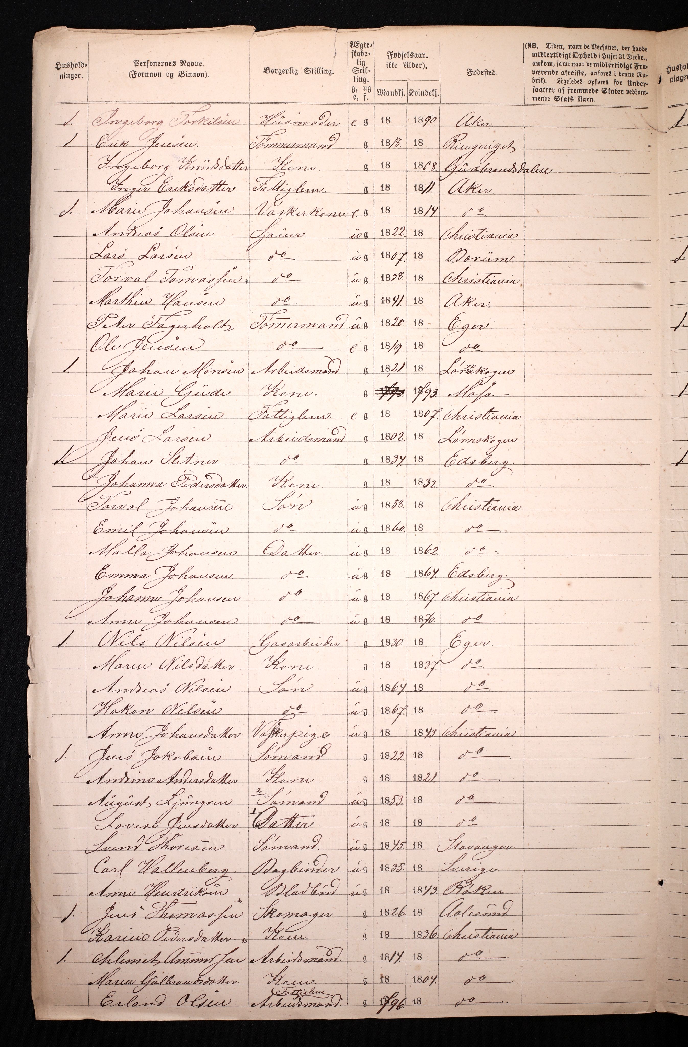 RA, 1870 census for 0301 Kristiania, 1870, p. 3761