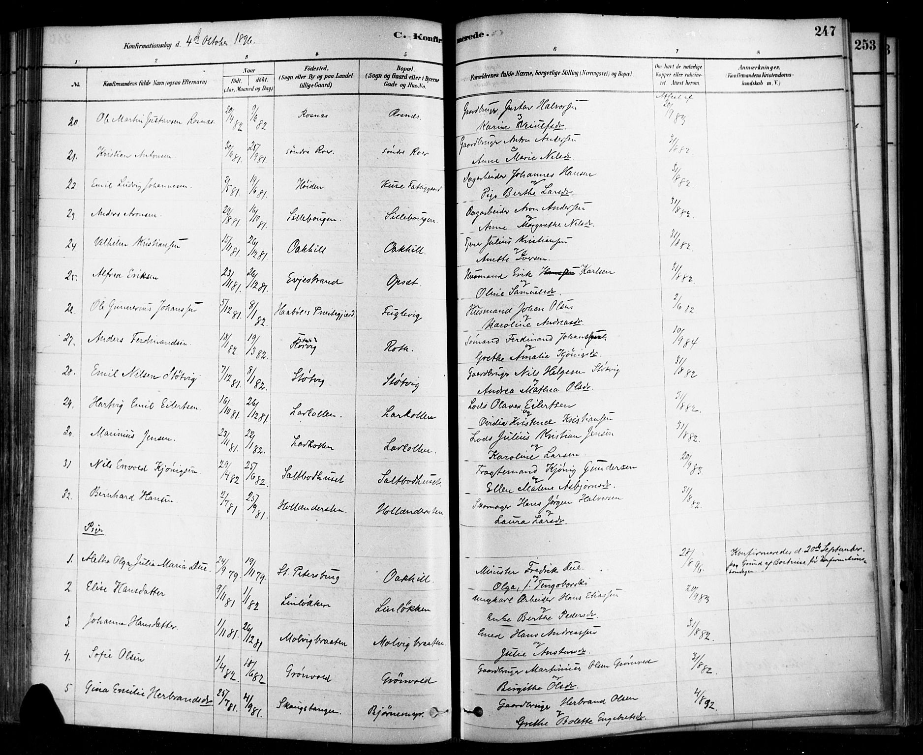Rygge prestekontor Kirkebøker, SAO/A-10084b/F/Fa/L0007: Parish register (official) no. 7, 1878-1904, p. 247