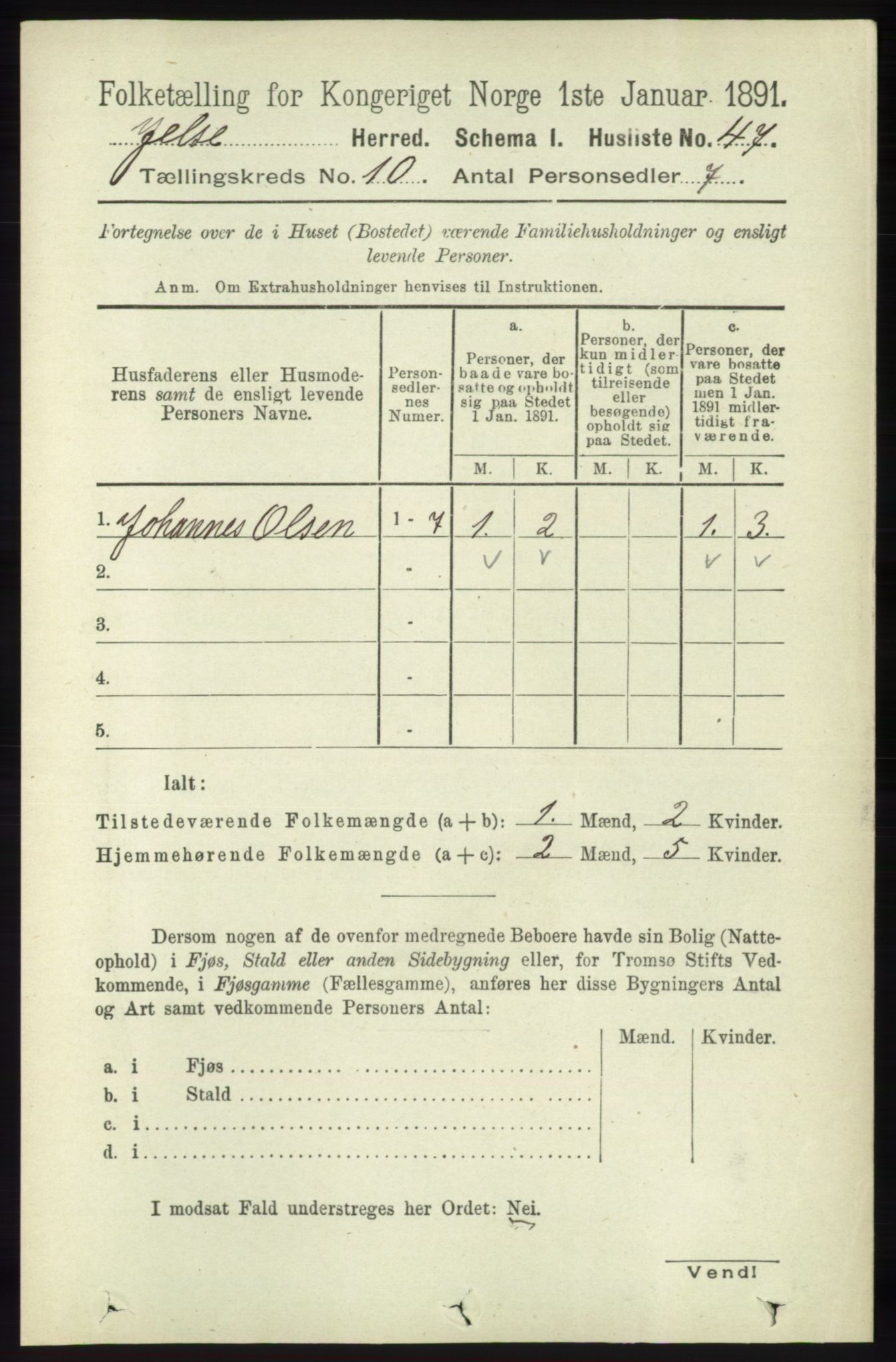 RA, 1891 census for 1138 Jelsa, 1891, p. 2420