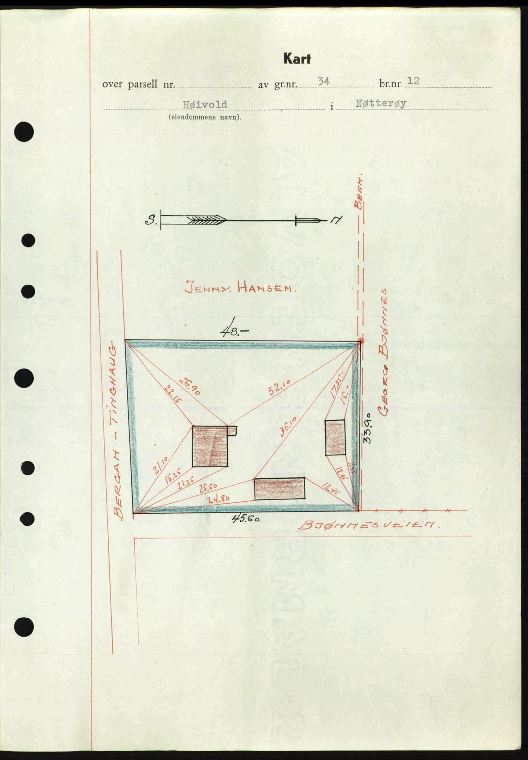 Tønsberg sorenskriveri, AV/SAKO-A-130/G/Ga/Gaa/L0014: Mortgage book no. A14, 1943-1944, Diary no: : 309/1944