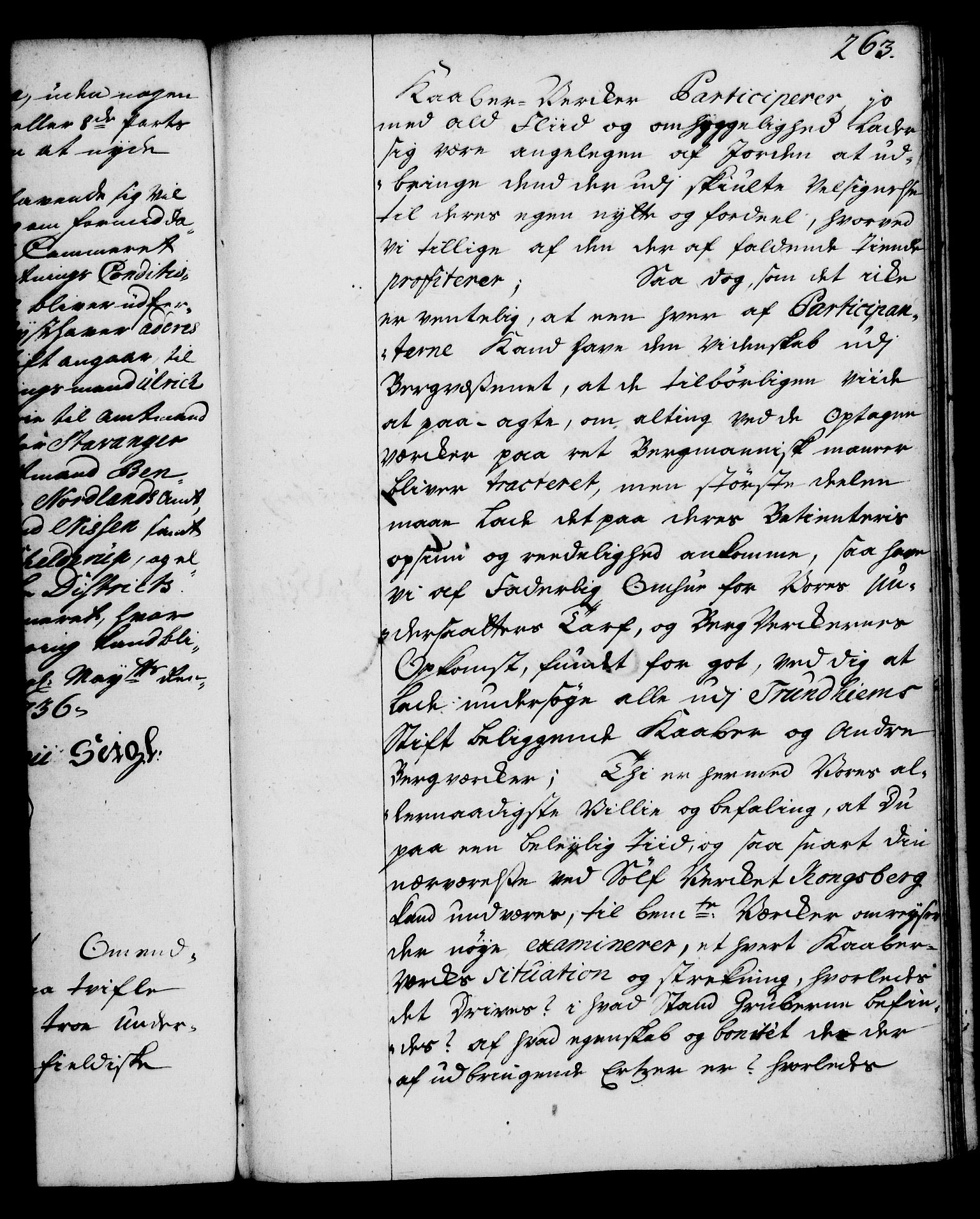 Rentekammeret, Kammerkanselliet, RA/EA-3111/G/Gg/Gga/L0004: Norsk ekspedisjonsprotokoll med register (merket RK 53.4), 1734-1741, p. 263