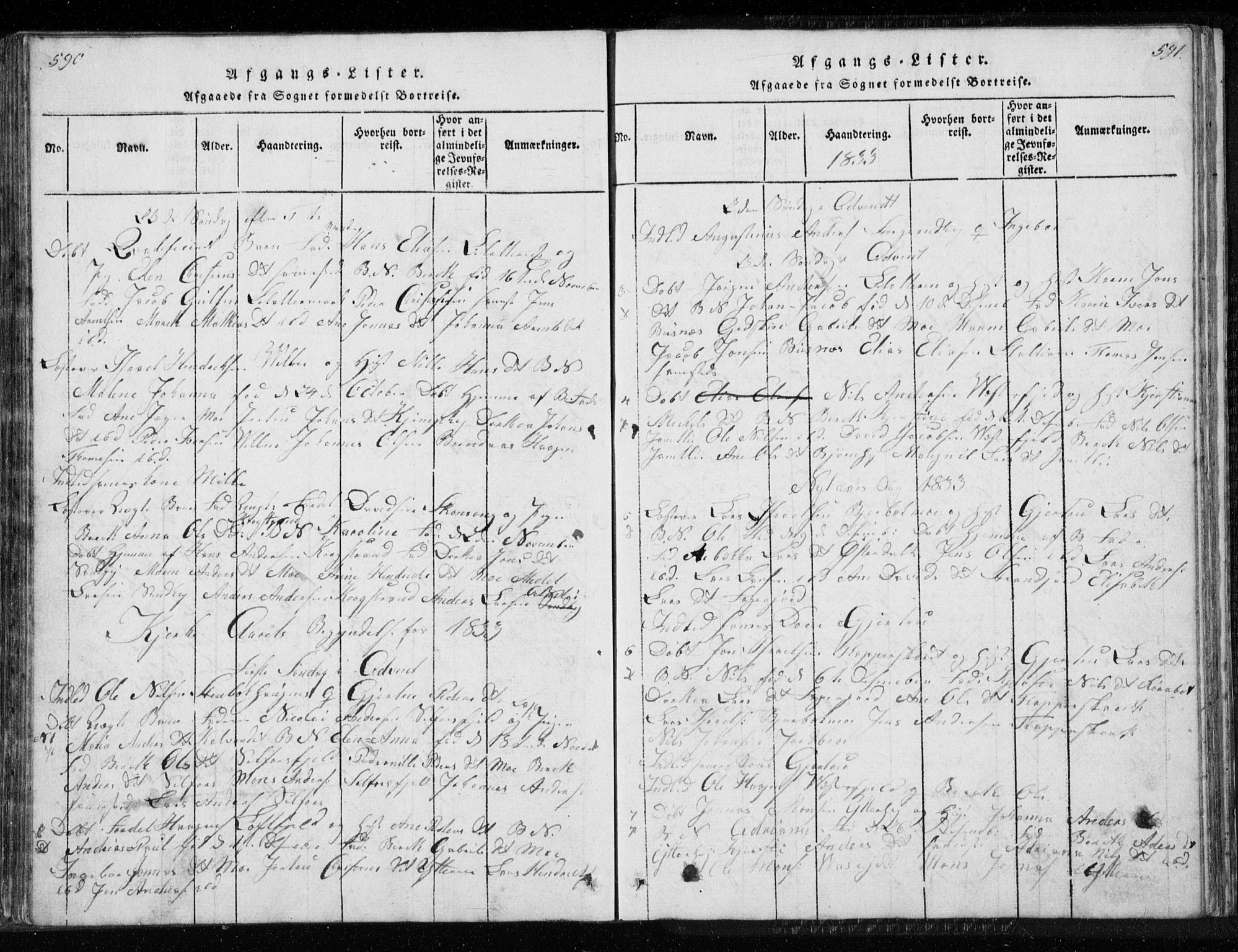 Ministerialprotokoller, klokkerbøker og fødselsregistre - Nordland, AV/SAT-A-1459/827/L0412: Parish register (copy) no. 827C01, 1820-1841, p. 590-591