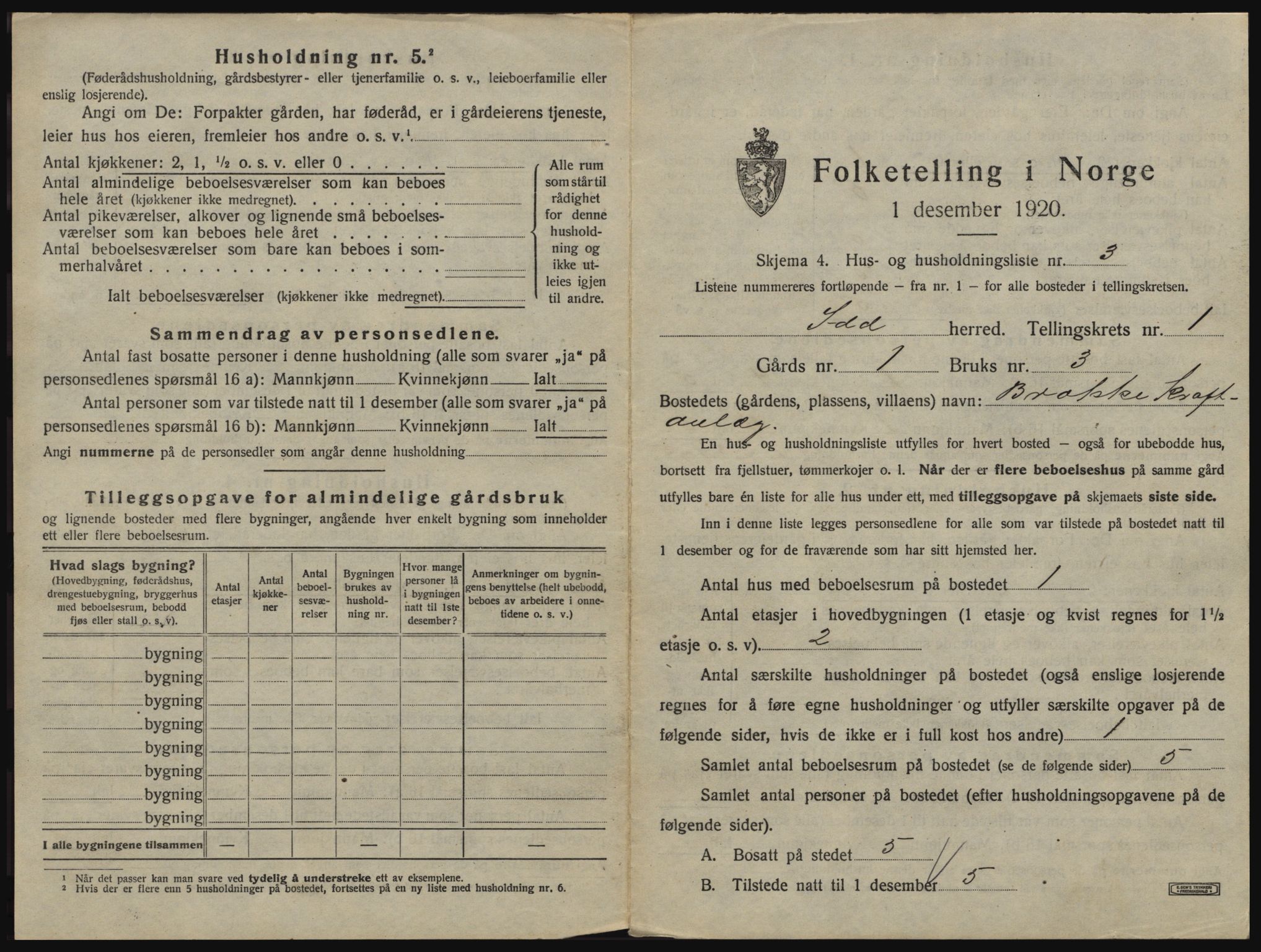 SAO, 1920 census for Idd, 1920, p. 58