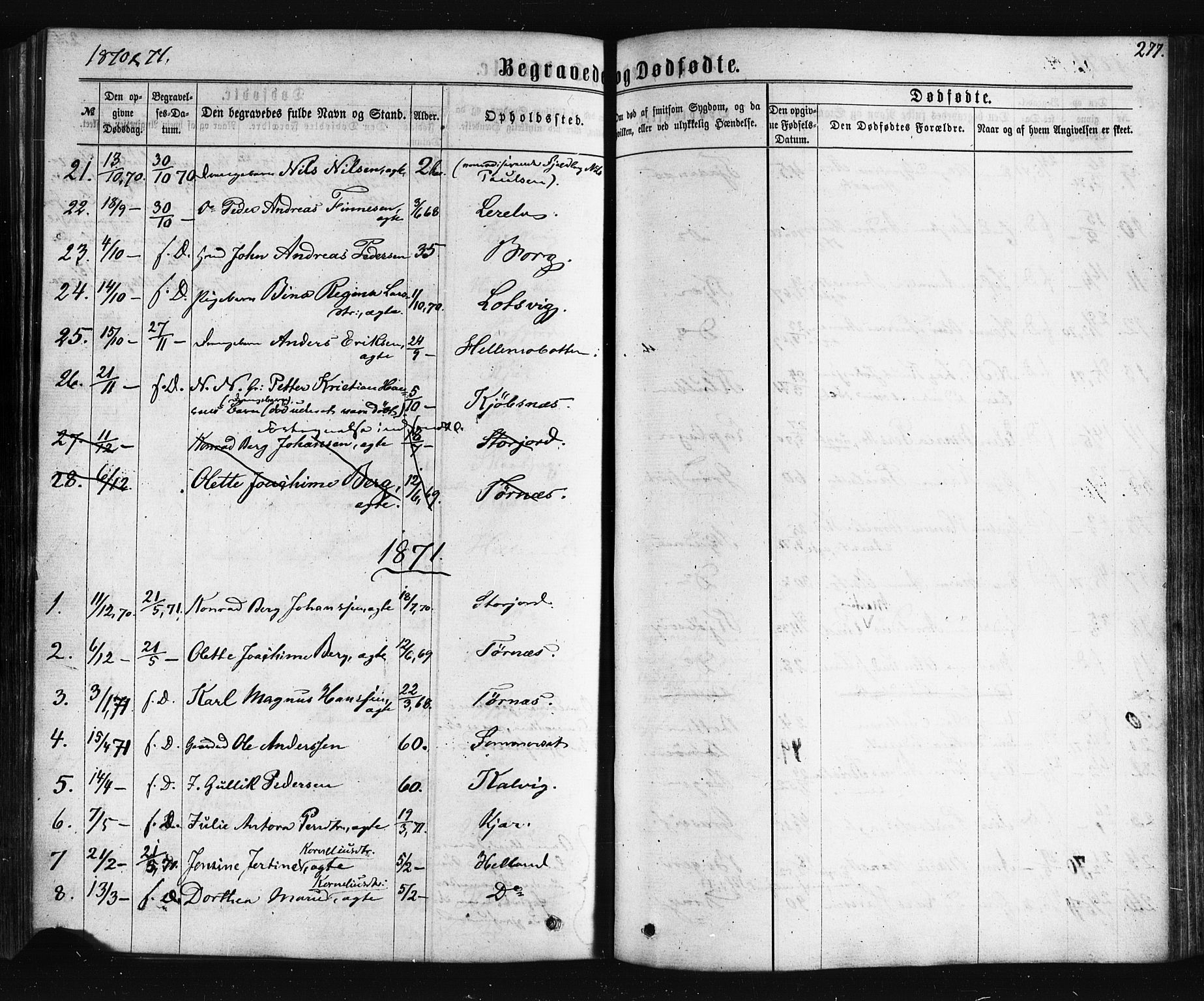 Ministerialprotokoller, klokkerbøker og fødselsregistre - Nordland, AV/SAT-A-1459/861/L0867: Parish register (official) no. 861A02, 1864-1878, p. 277